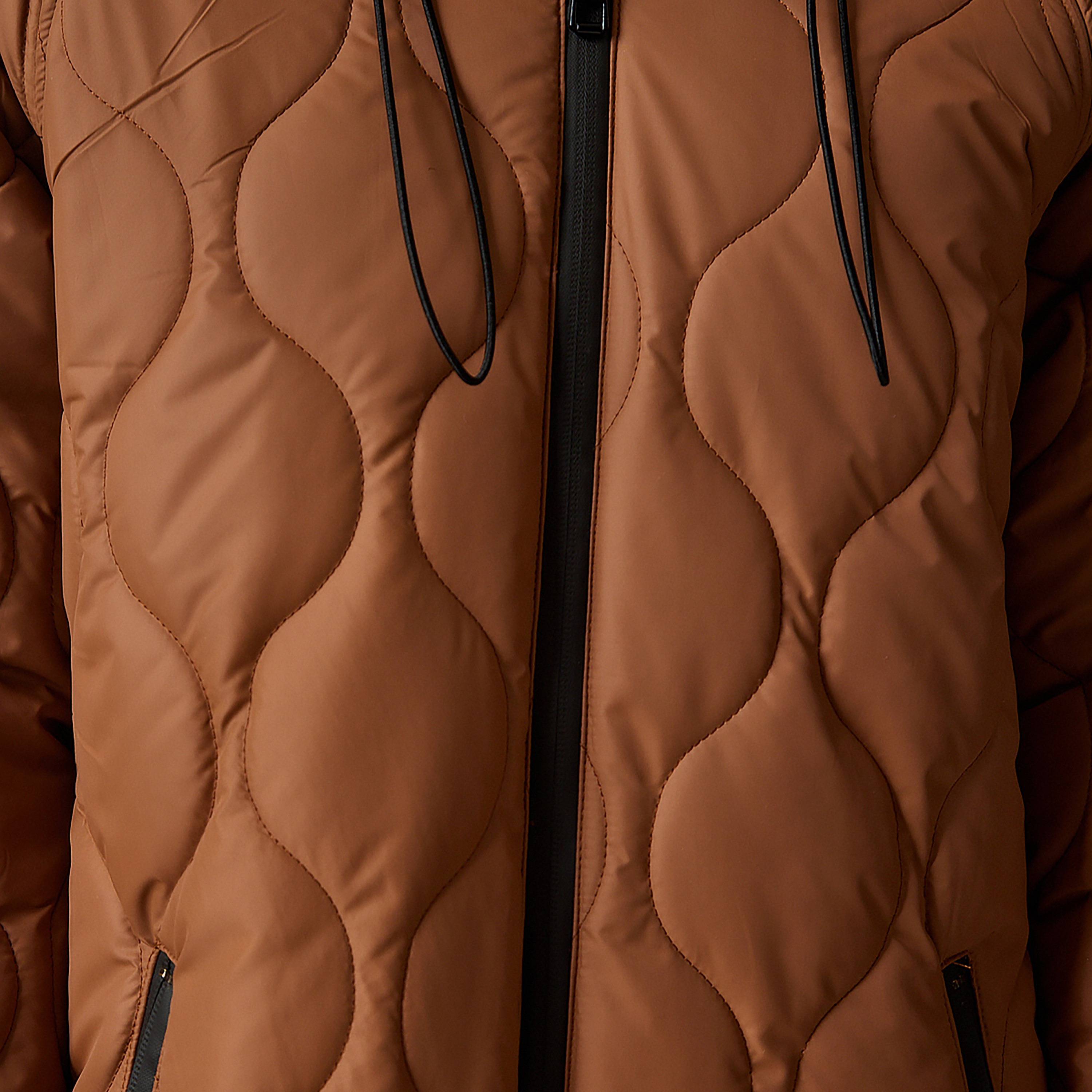 Happiness Istanbul Hooded Neck Brown Women's Quilted Jacket-women-winterwear-hoodiesandsweatshirts-hoodies-image-4