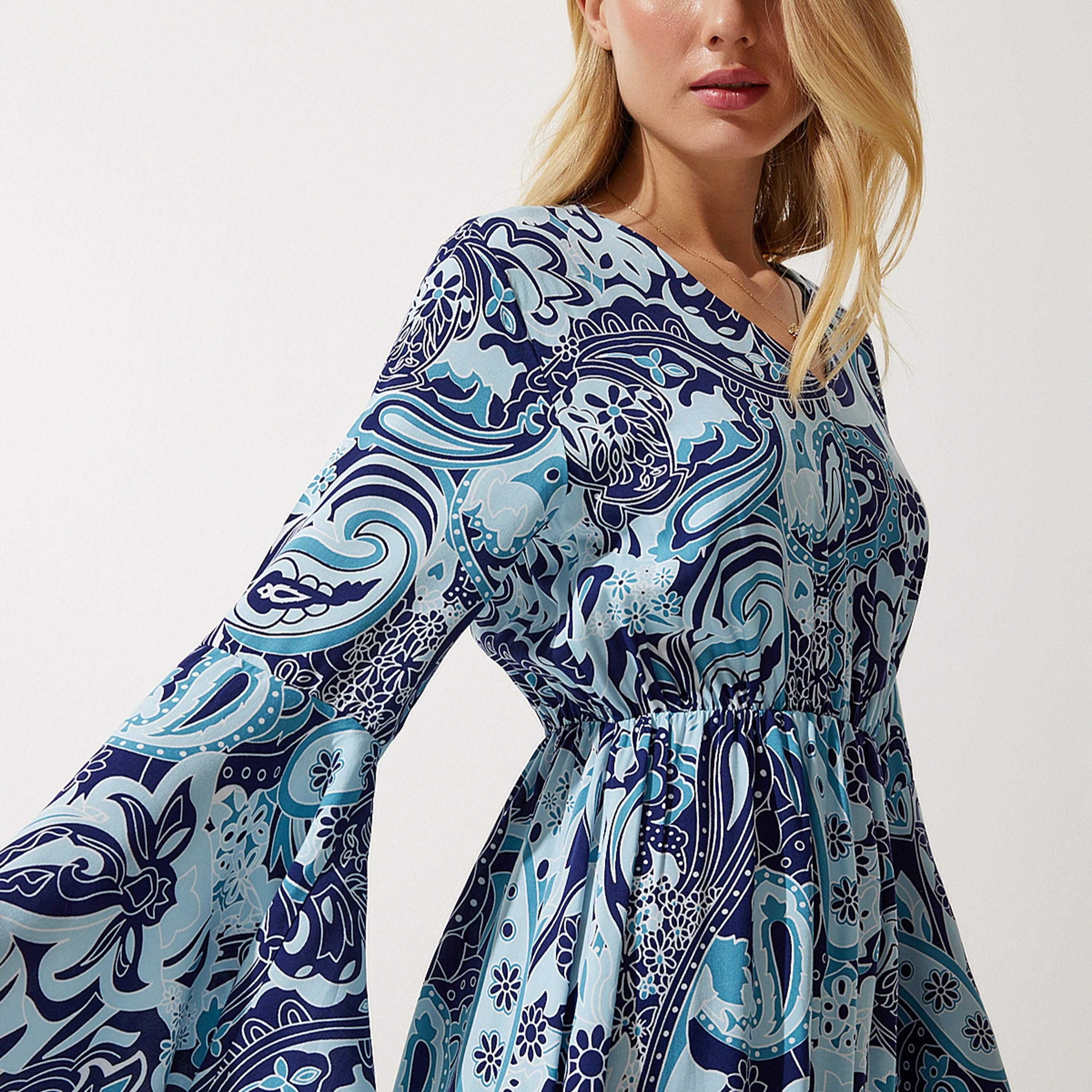 فستان ماكسي نسائي بأكمام جرس زهرية من إسطنبول من إسطنبول-women-clothing-dresses-image-5