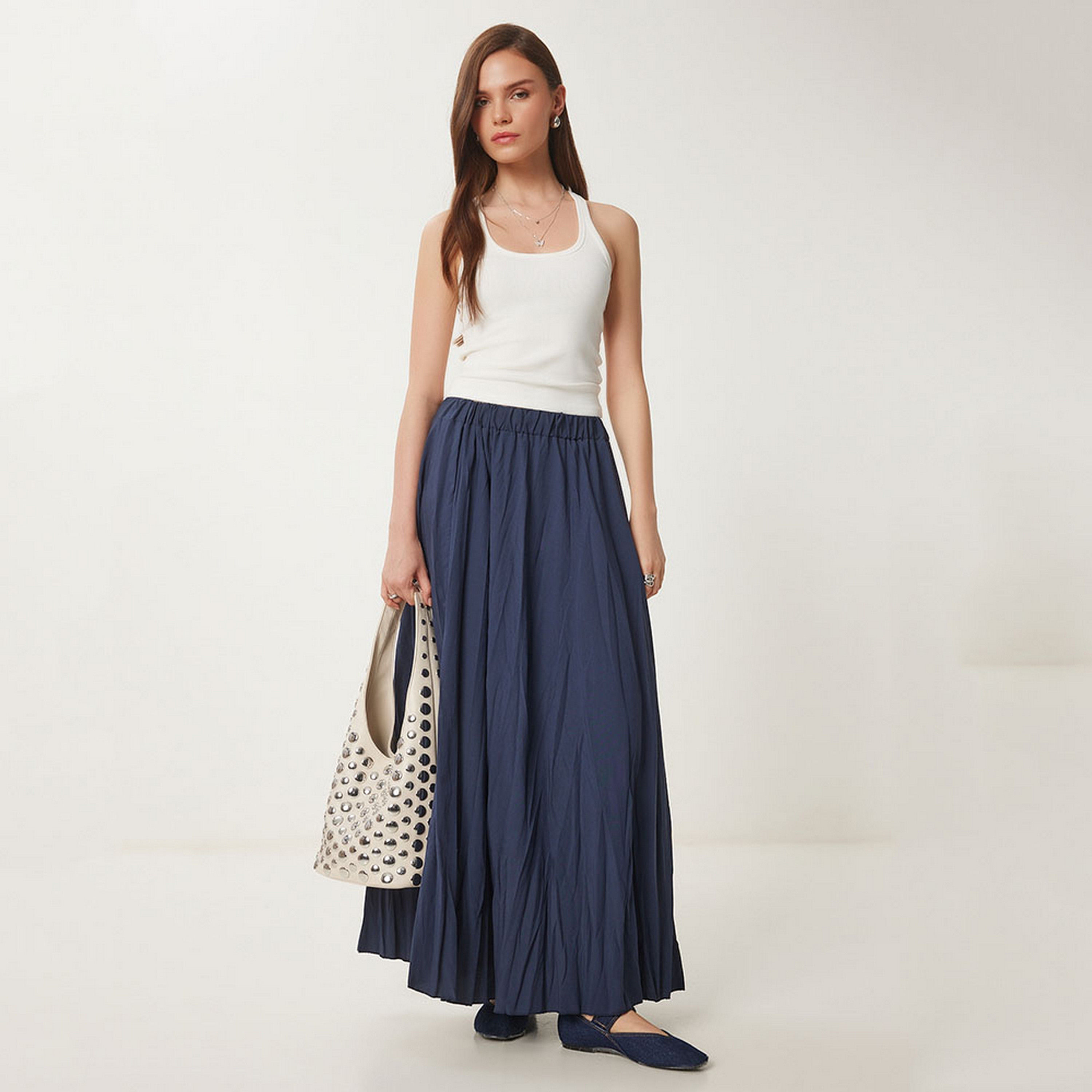 تنورة ماكسي نسائية واسعة متجعدة من سعادة إسطنبول-women-clothing-bottoms-skirts-image-10