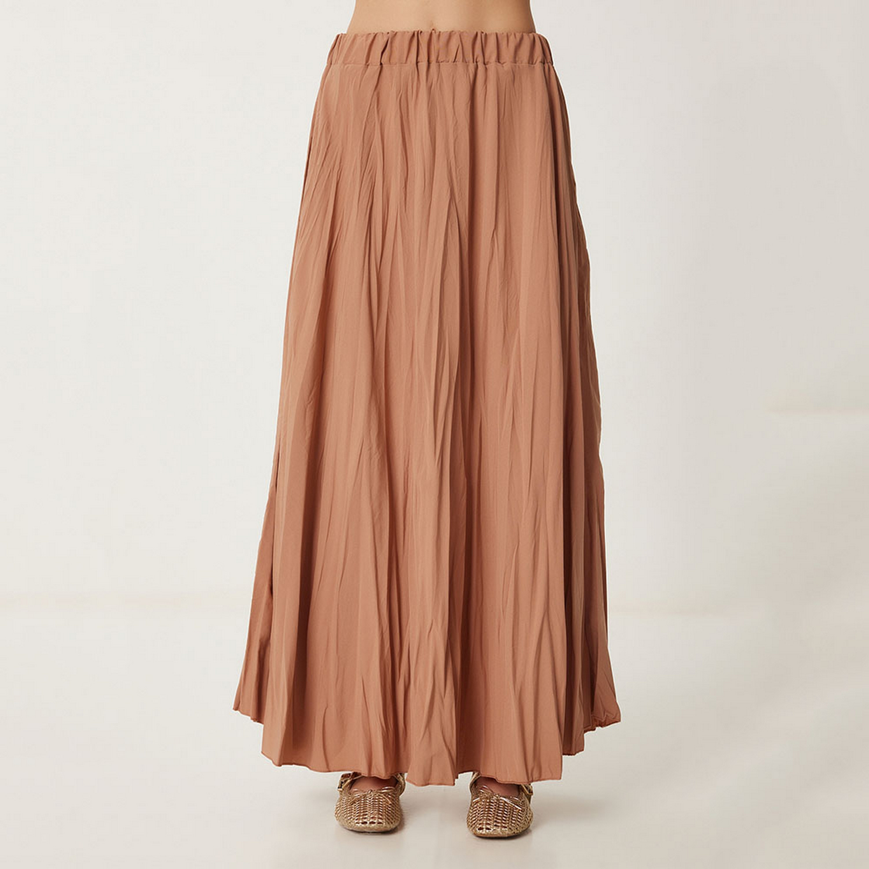 تنورة ماكسي نسائية واسعة متجعدة من سعادة إسطنبول-women-clothing-bottoms-skirts-image-1