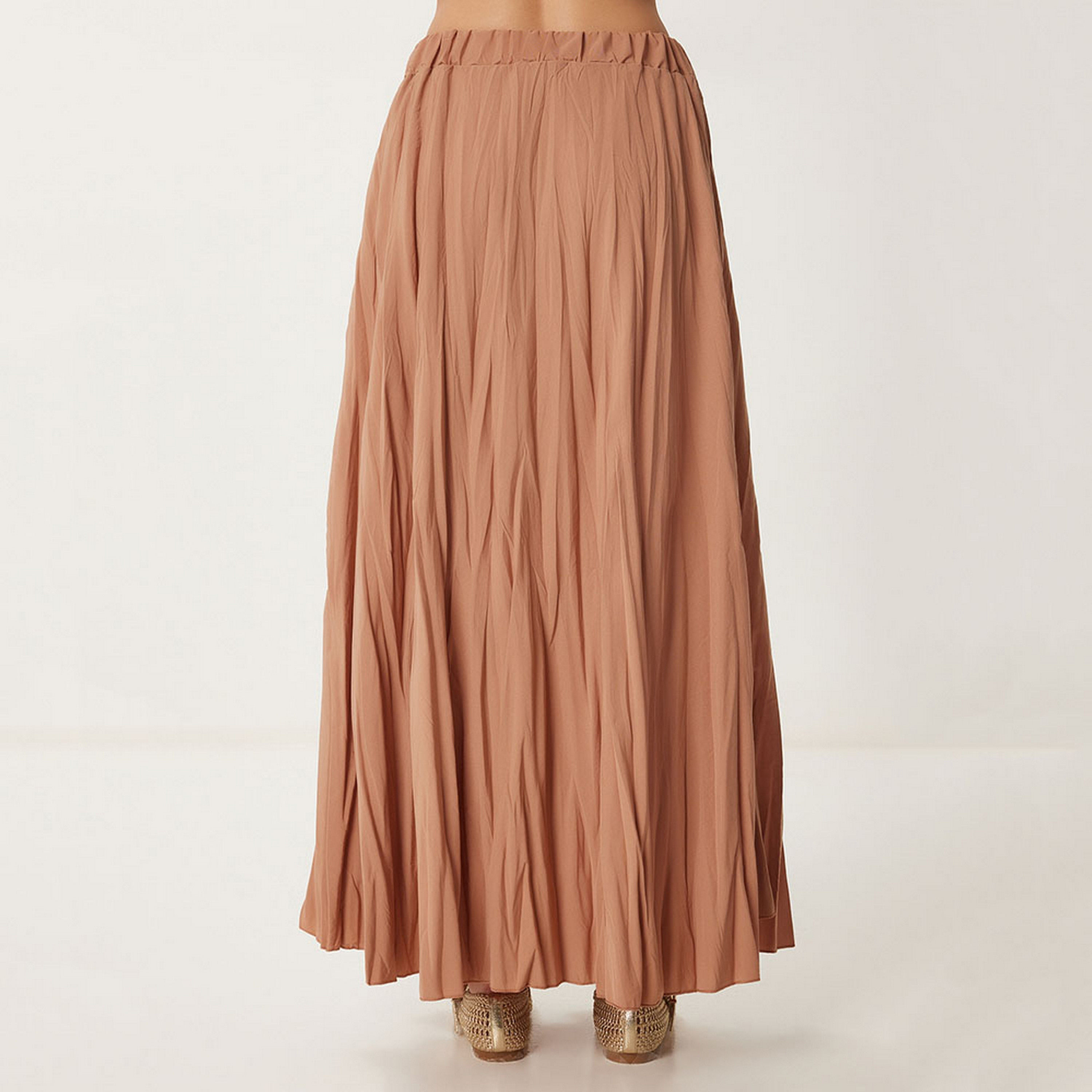 تنورة ماكسي نسائية واسعة متجعدة من سعادة إسطنبول-women-clothing-bottoms-skirts-image-3