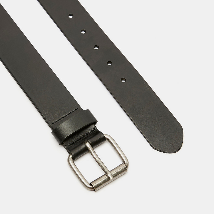Lee Cooper Solid Waist Belt with Pin Buckle Closure