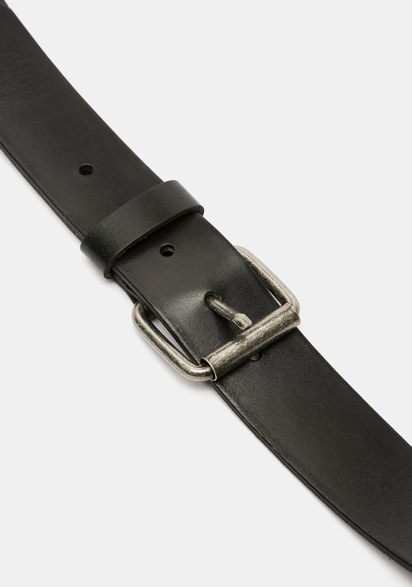 Lee Cooper Solid Waist Belt with Pin Buckle Closure-Men%27s Belts-image-2