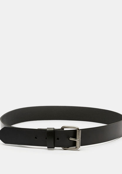 Lee Cooper Solid Waist Belt with Pin Buckle Closure-Men%27s Belts-image-3
