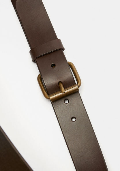 Lee Cooper Solid Waist Belt with Pin Buckle Closure-Men%27s Belts-image-1