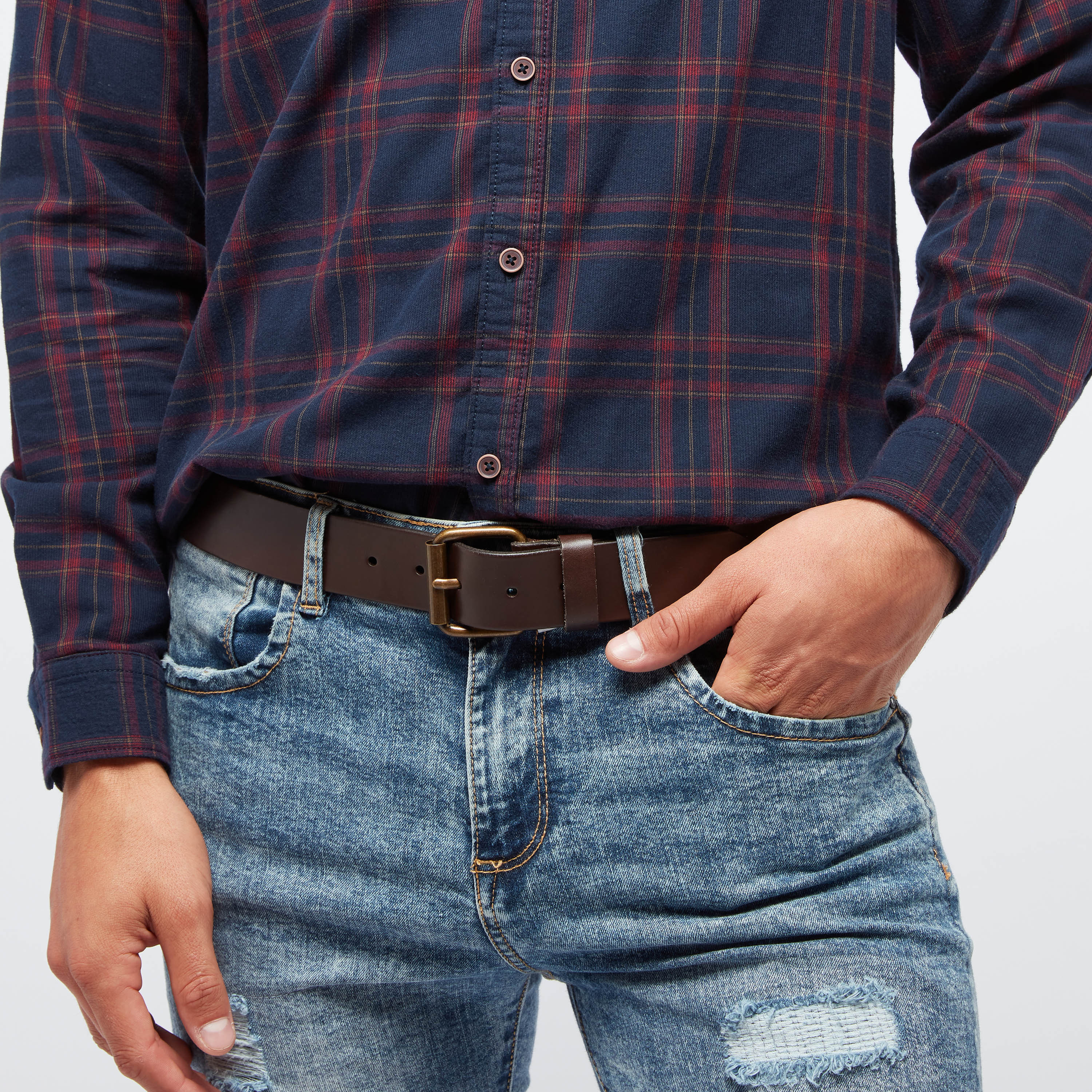 Lee Cooper Solid Belt with Pin Buckle Closure-men-beltsandwallets-belts-image-2