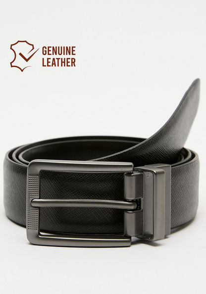 Duchini Textured Waist Belt with Pin Buckle Closure-Men%27s Belts-image-0