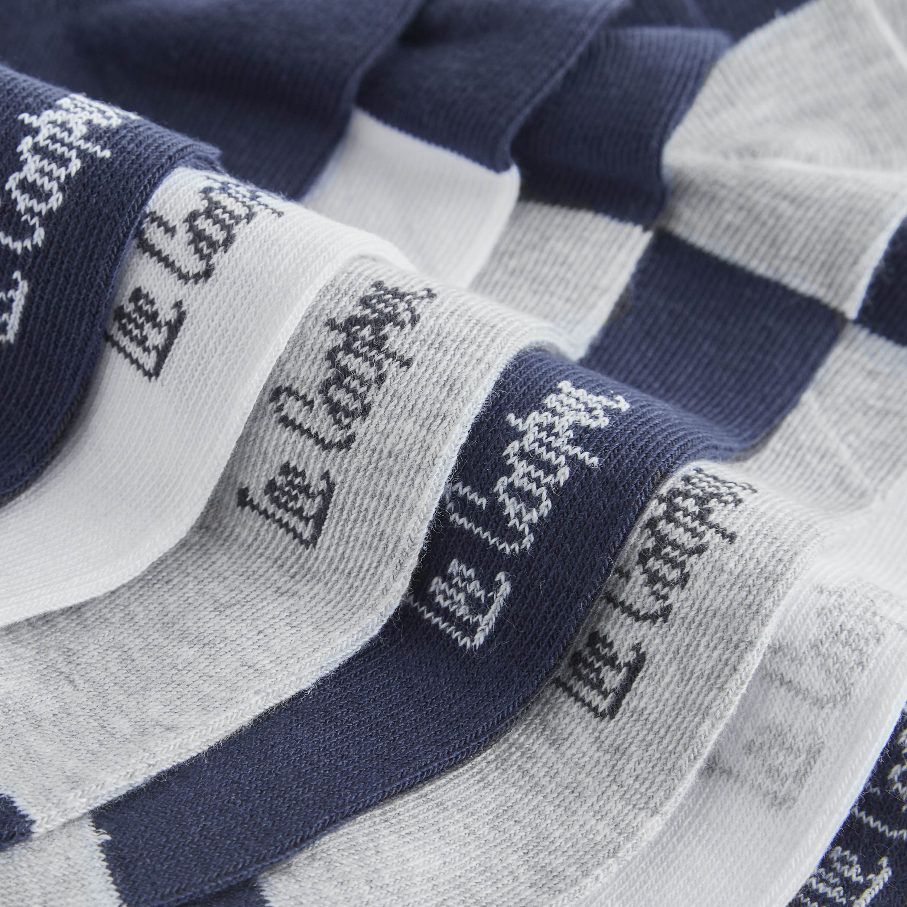 Lee Cooper Logo Detail Non-Terry Ankle Length Socks - Set of 7-men-socks-image-4
