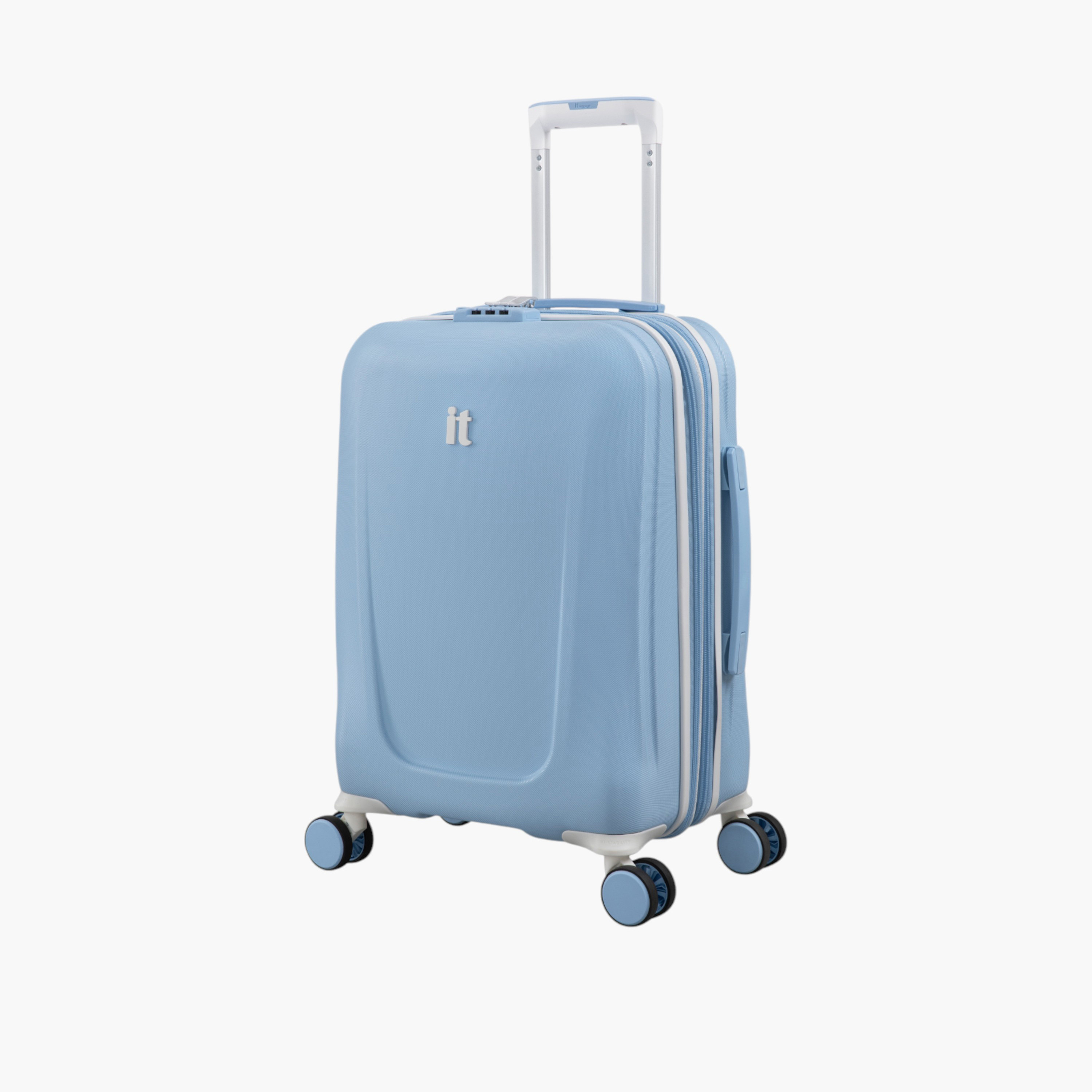 IT Textured Hardcase Trolley Bag with Retractable Handle and Zip Closure-travel-luggagesandbags-luggage-image-2
