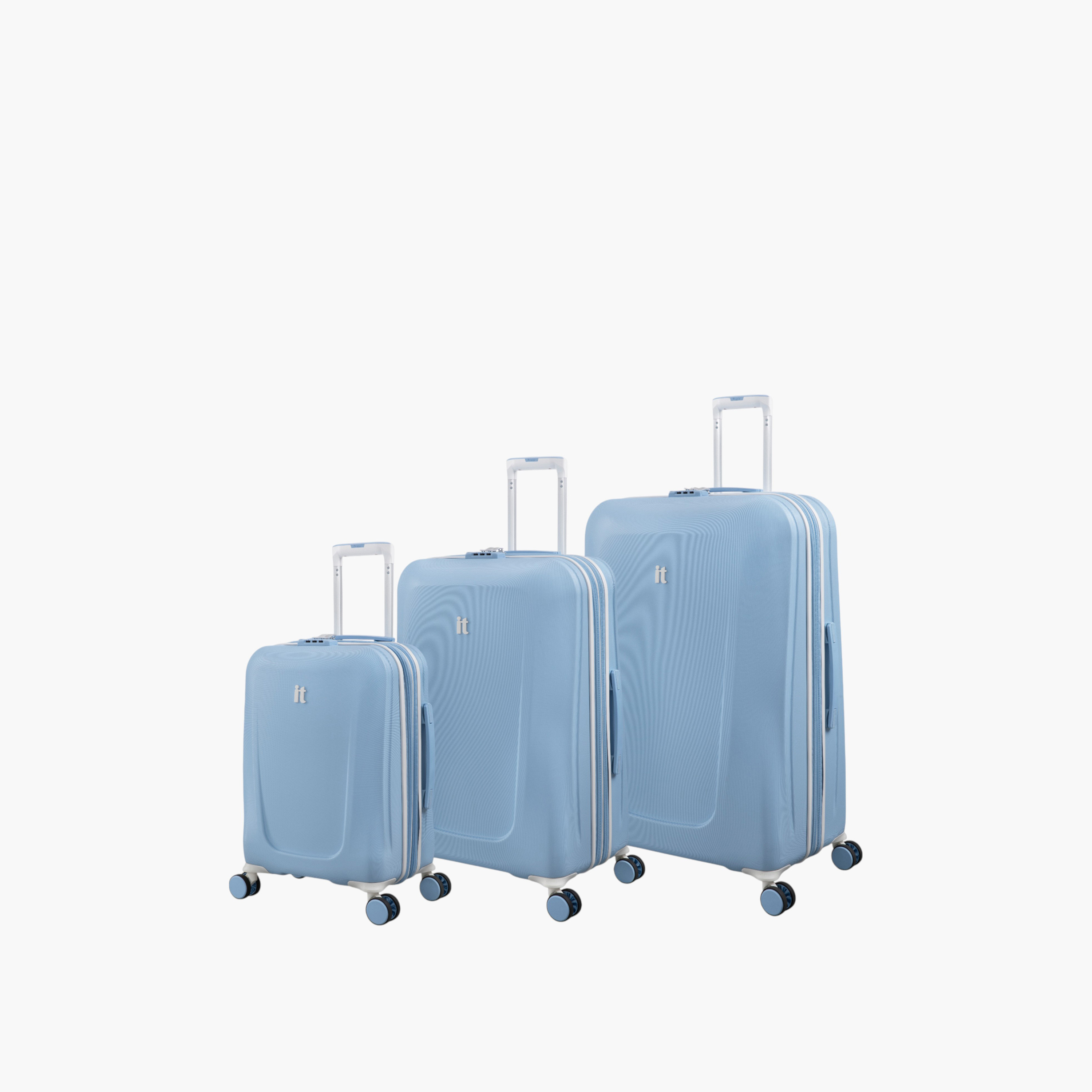 IT Textured Hardcase Trolley Bag with Retractable Handle and Zip Closure-travel-luggagesandbags-luggage-image-3