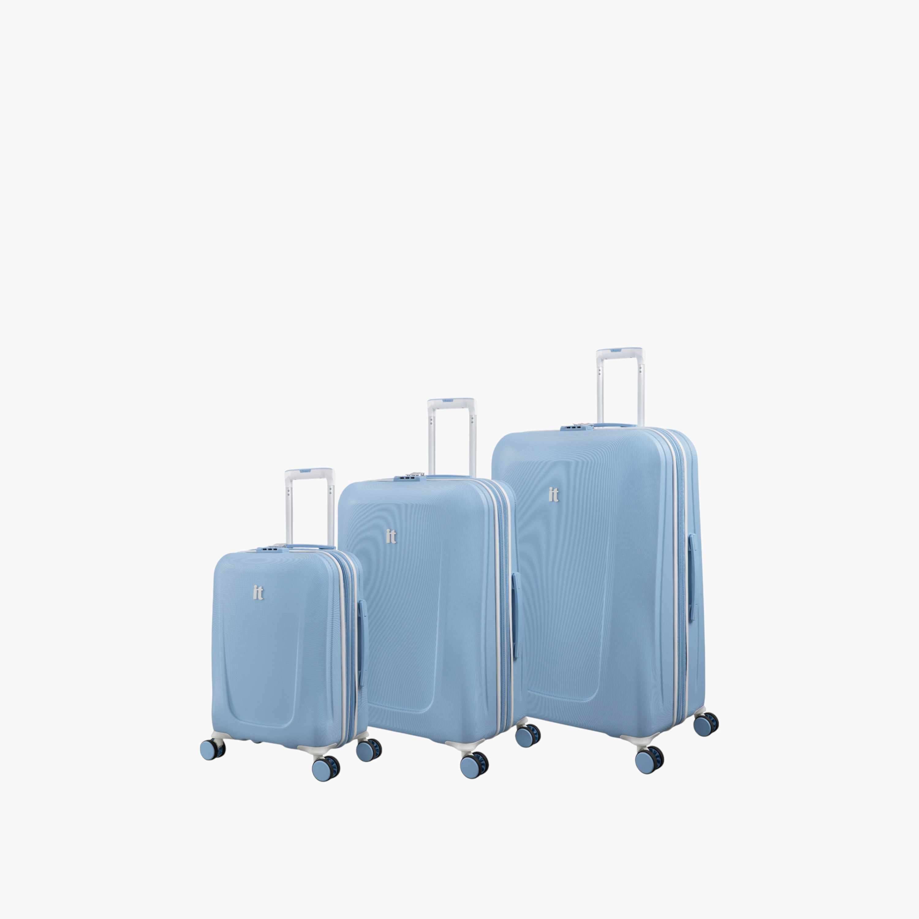 IT Textured Hardcase Trolley Bag with Retractable Handle and Zip Closure-travel-luggagesandbags-luggage-image-3