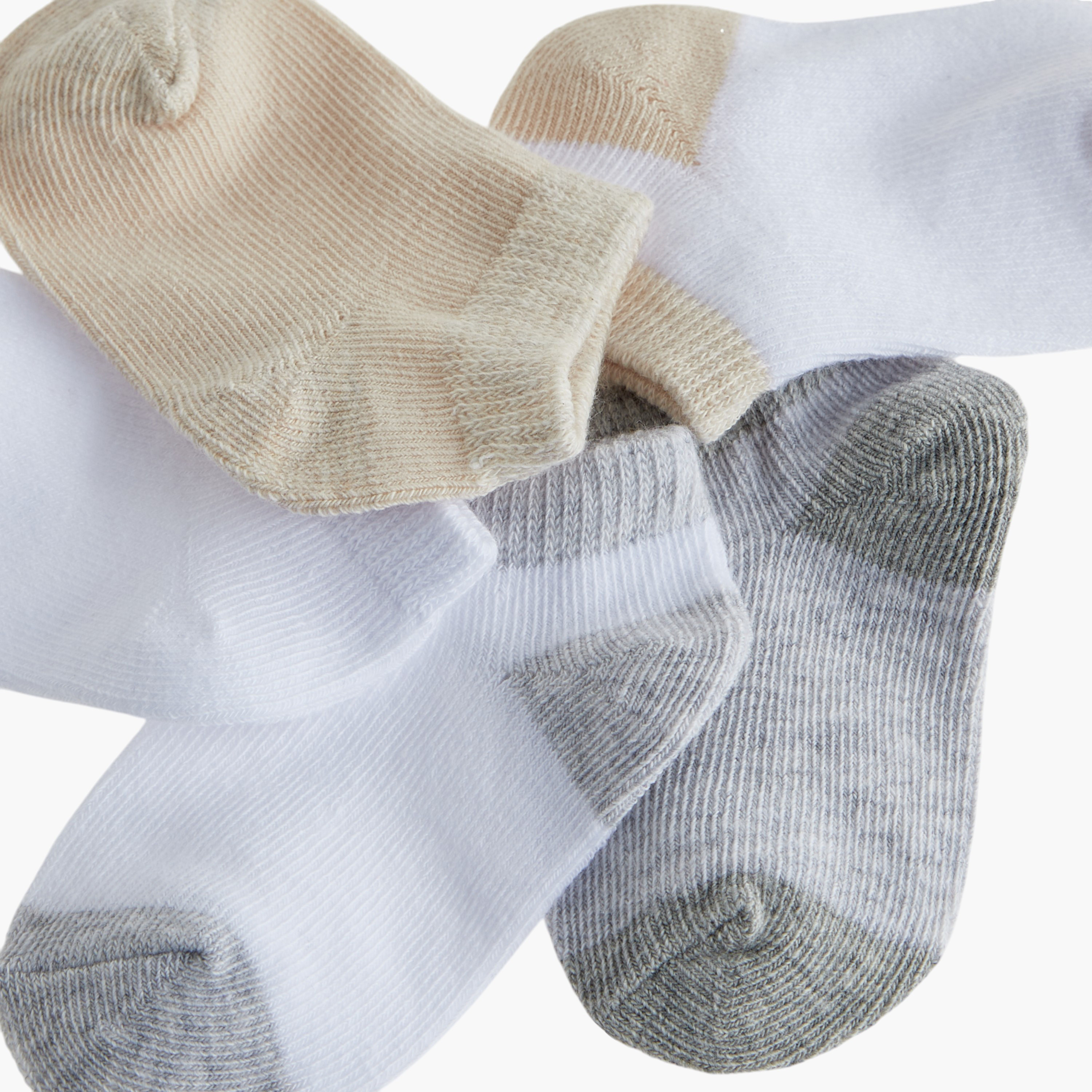Barefeet Textured Ankle Length Socks - Set of 5-girls-accessories-socks-image-3