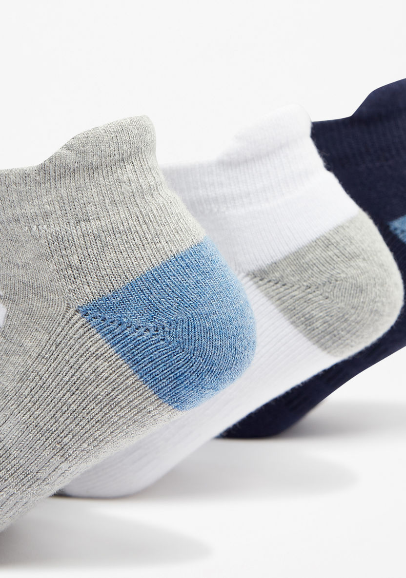Kappa Logo Print Ankle Length Sports Socks - Set of 3-Boy%27s Socks-image-1