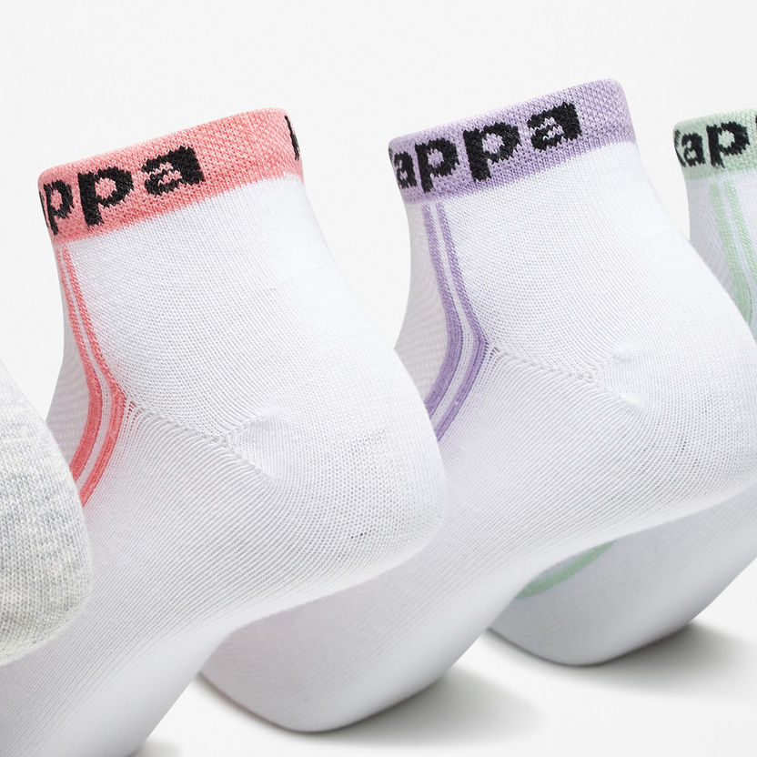 Kapa Logo Print Ankle Length Sports Socks - Set of 5-Women%27s Socks-image-1