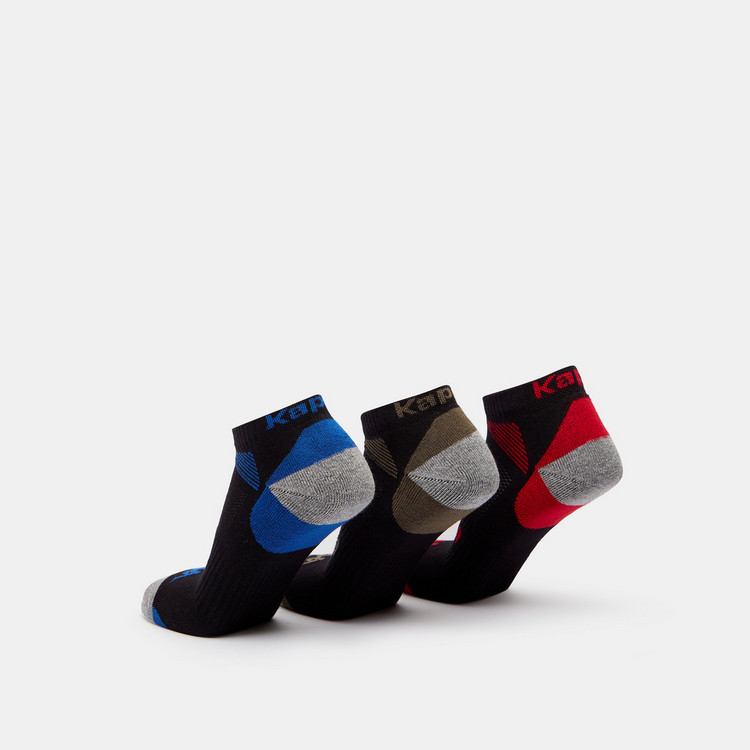Kappa Printed Ankle Length Socks with Elasticated Hem - Set of 3