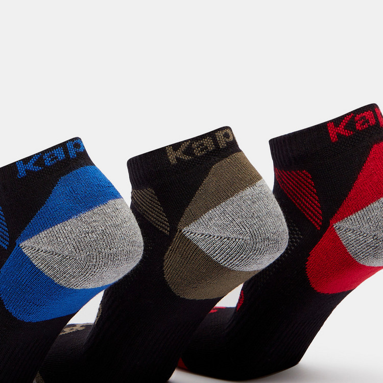 Kappa Printed Ankle Length Socks with Elasticated Hem - Set of 3