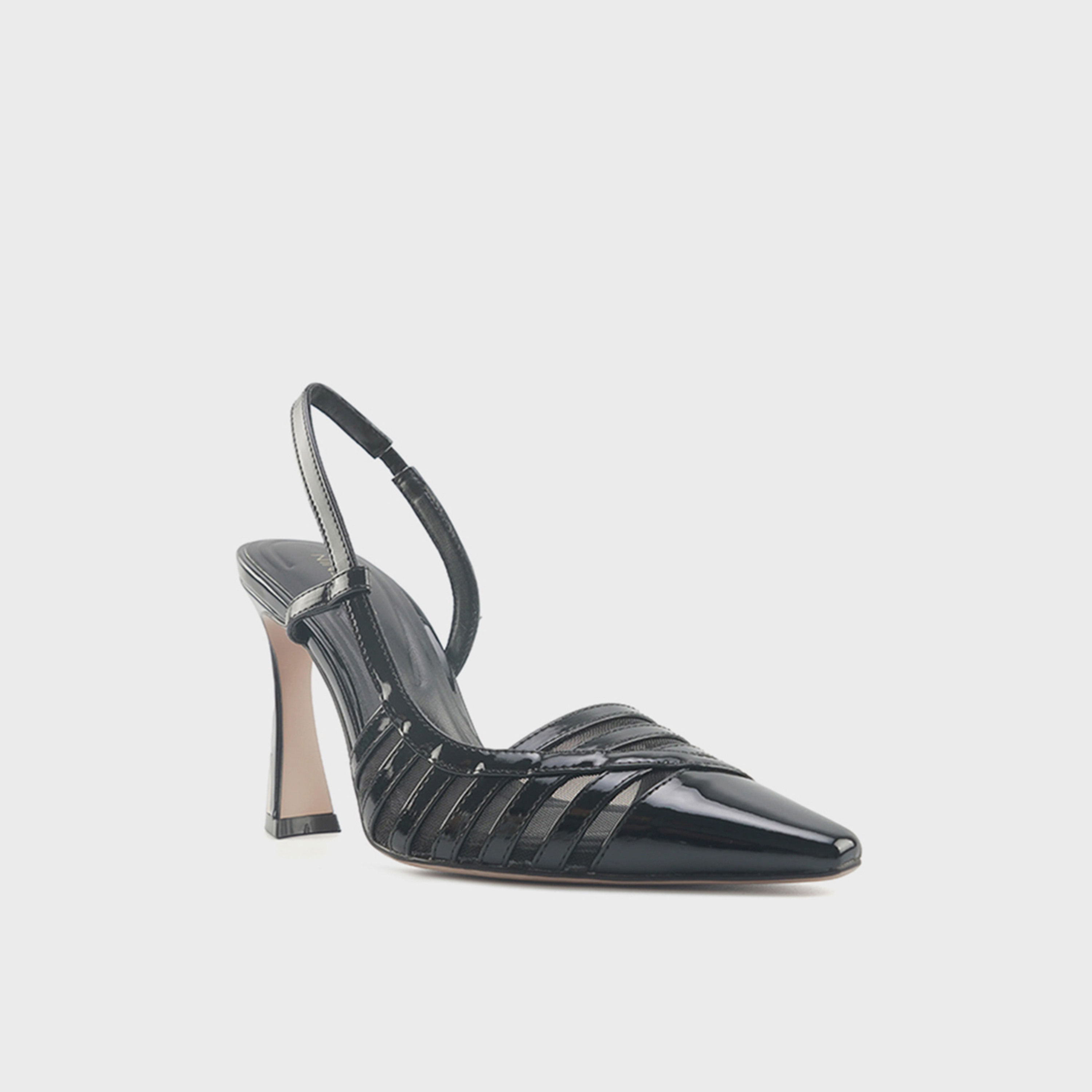 Nine West Women's Elastic Strap Flared Heel Pumps | DEWINA-6FX-women-shoes-heels-image-1