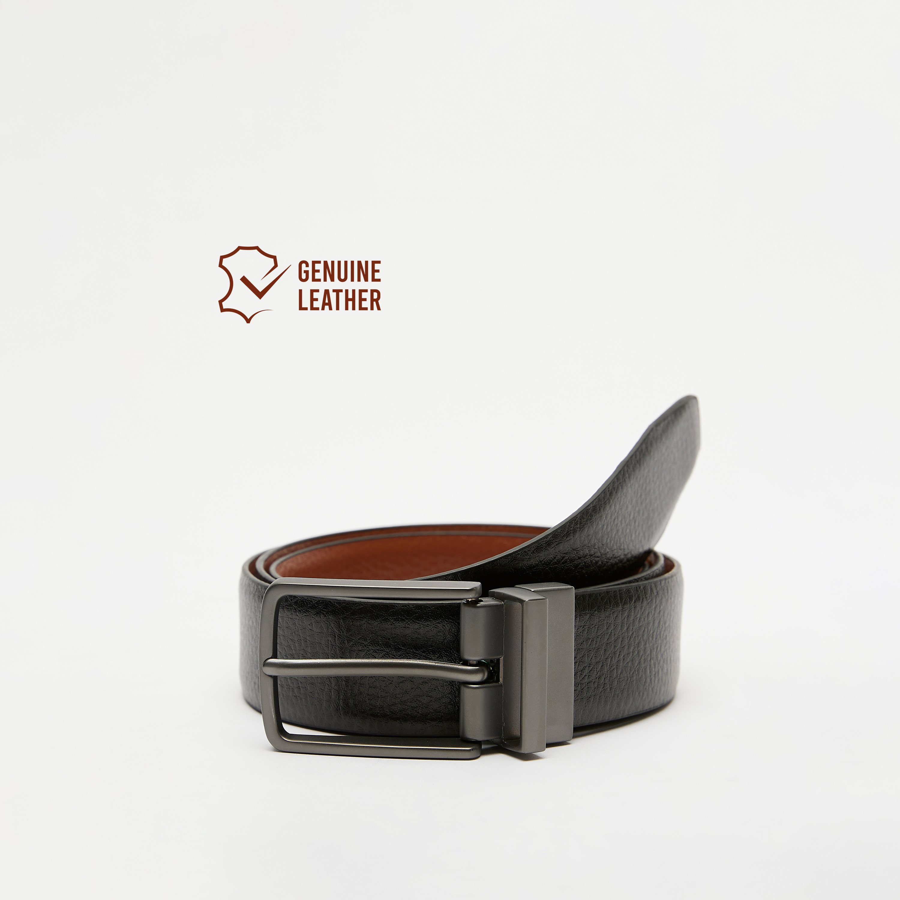 حزام خصر بارز الملمس بإبزيم بدبوس للإغلاق من دوتشيني-men-beltsandwallets-belts-image-1