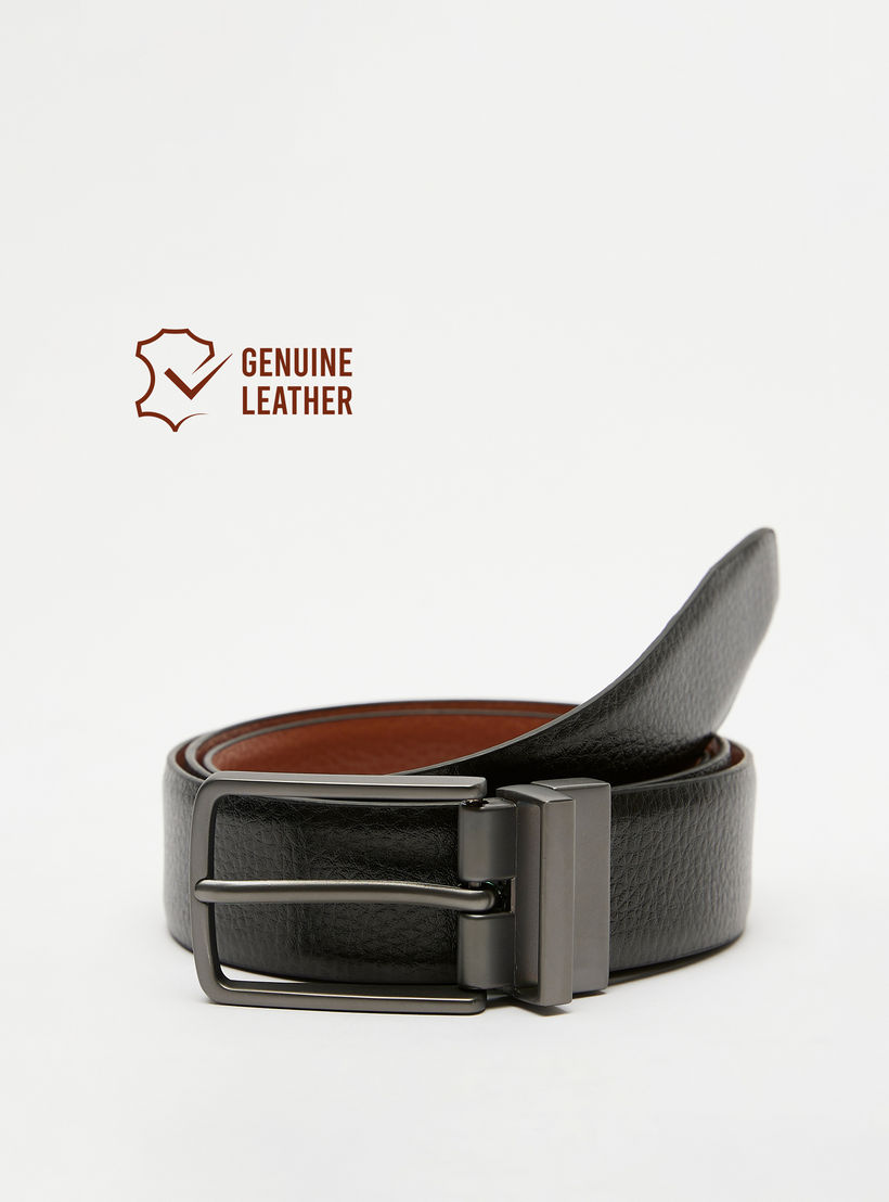 حزام خصر بارز الملمس بإبزيم بدبوس للإغلاق من دوتشيني-men-beltsandwallets-belts-image-1