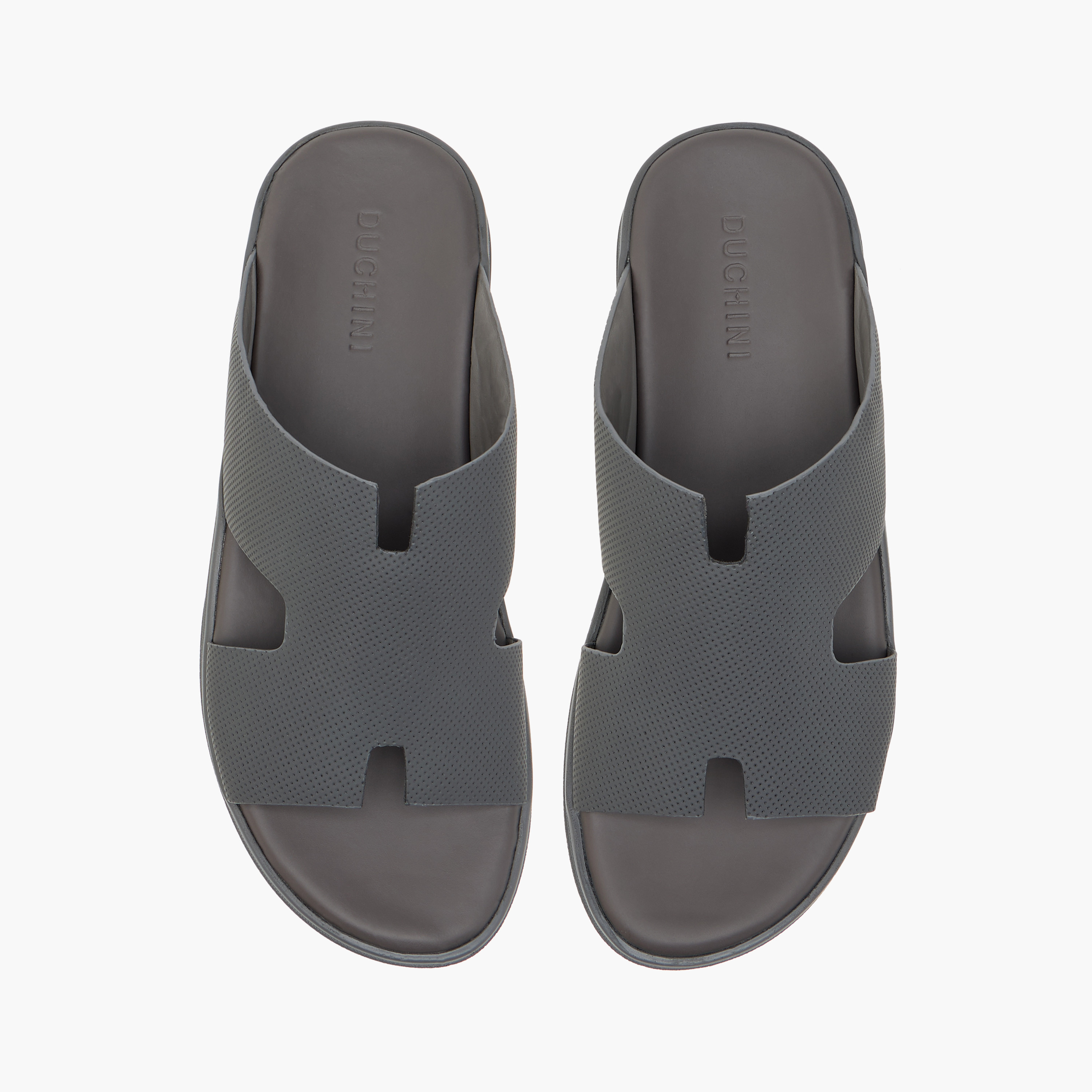 Duchini Men's Textured Slip-On Arabic Sandals with Toe Loop-men-shoes-sandals-image-1
