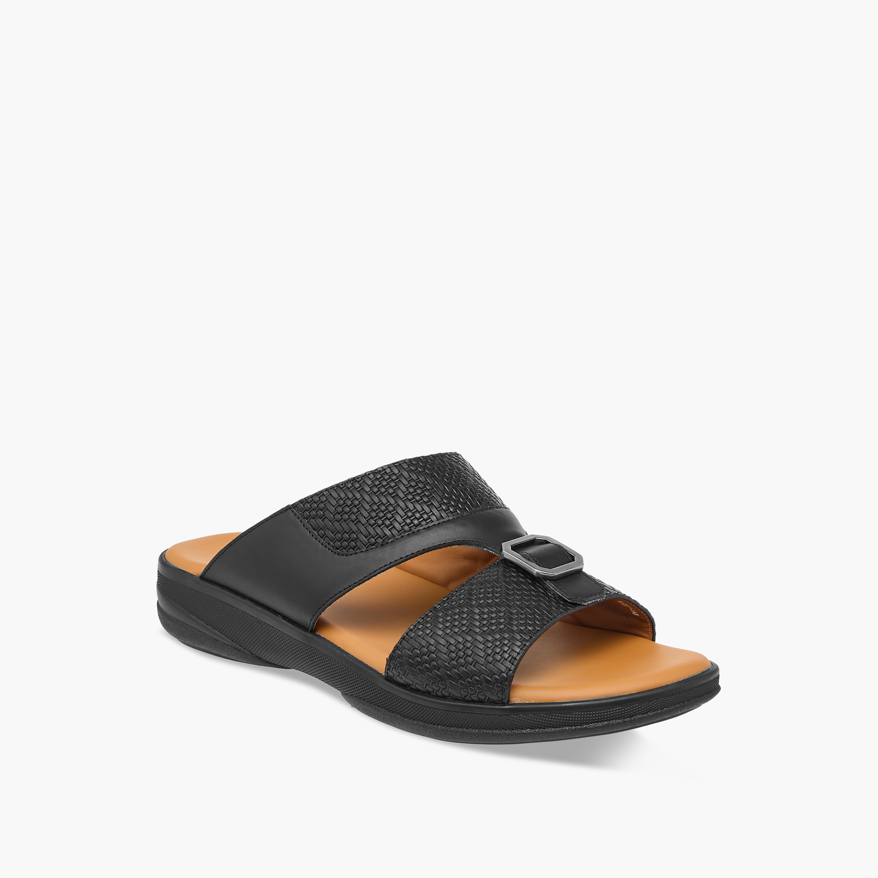 Duchini Men's Buckle Accent Slip-On Arabic Sandals-men-shoes-sandals-image-2