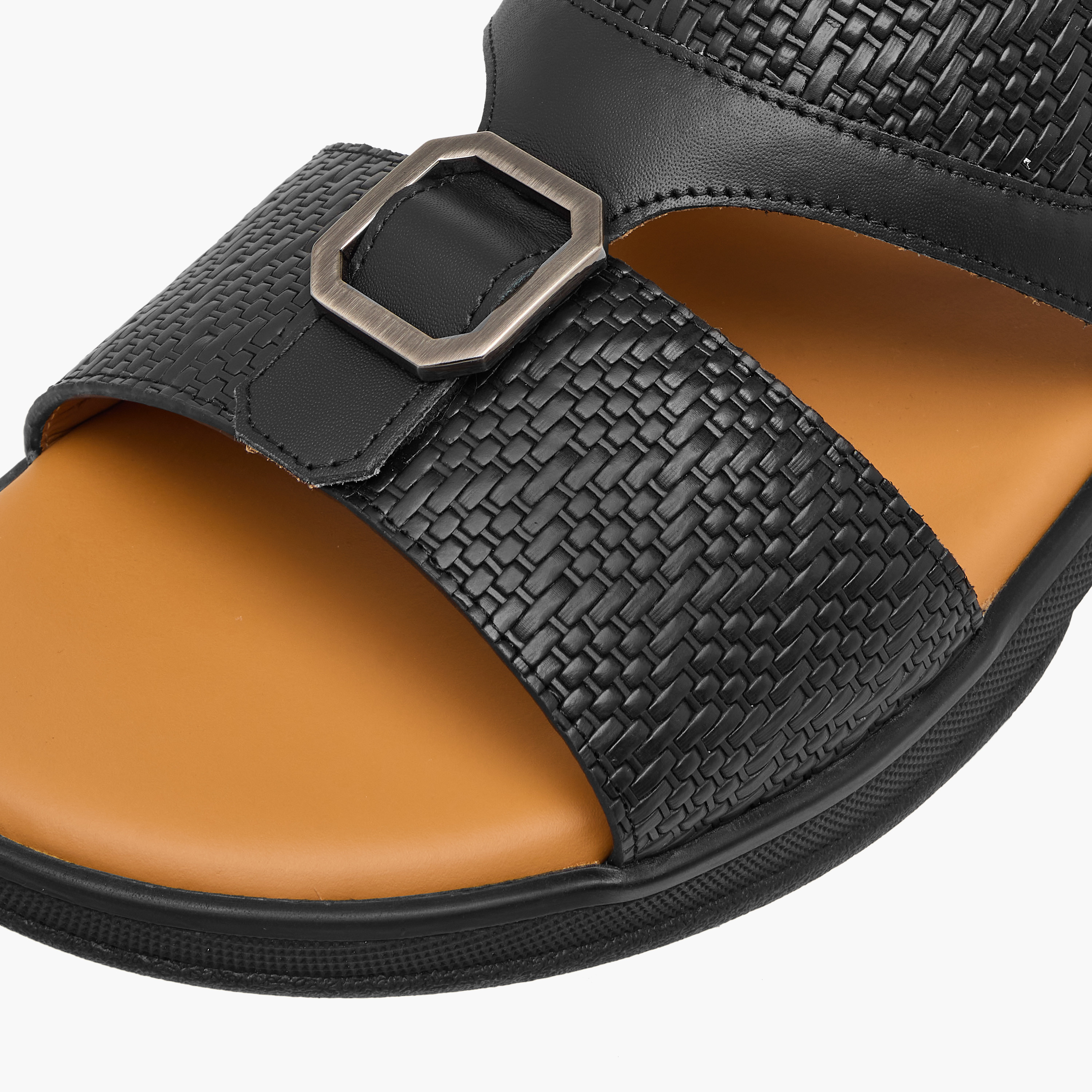 Duchini Men's Buckle Accent Slip-On Arabic Sandals-men-shoes-sandals-image-4