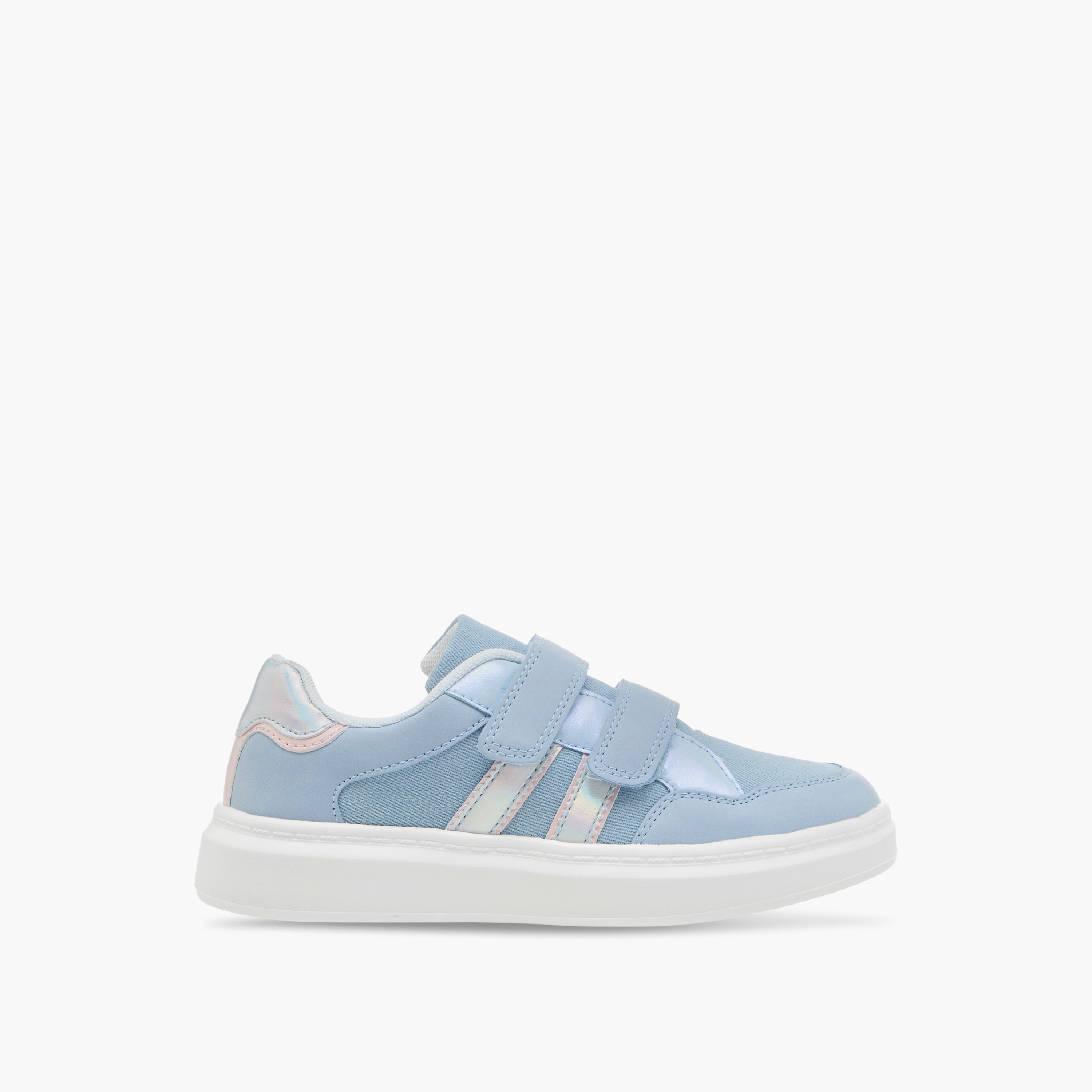 Little Missy Panelled Sneakers with Hook and Loop Closure-girls-shoes-sneakers-image-3