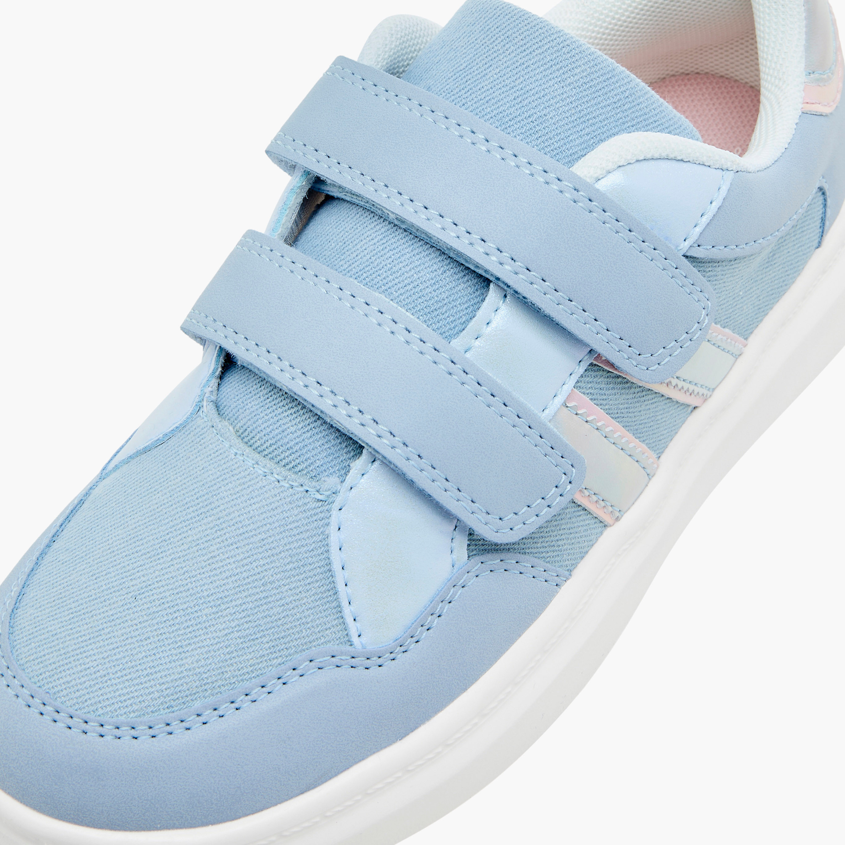 Little Missy Panelled Sneakers with Hook and Loop Closure-girls-shoes-sneakers-image-4