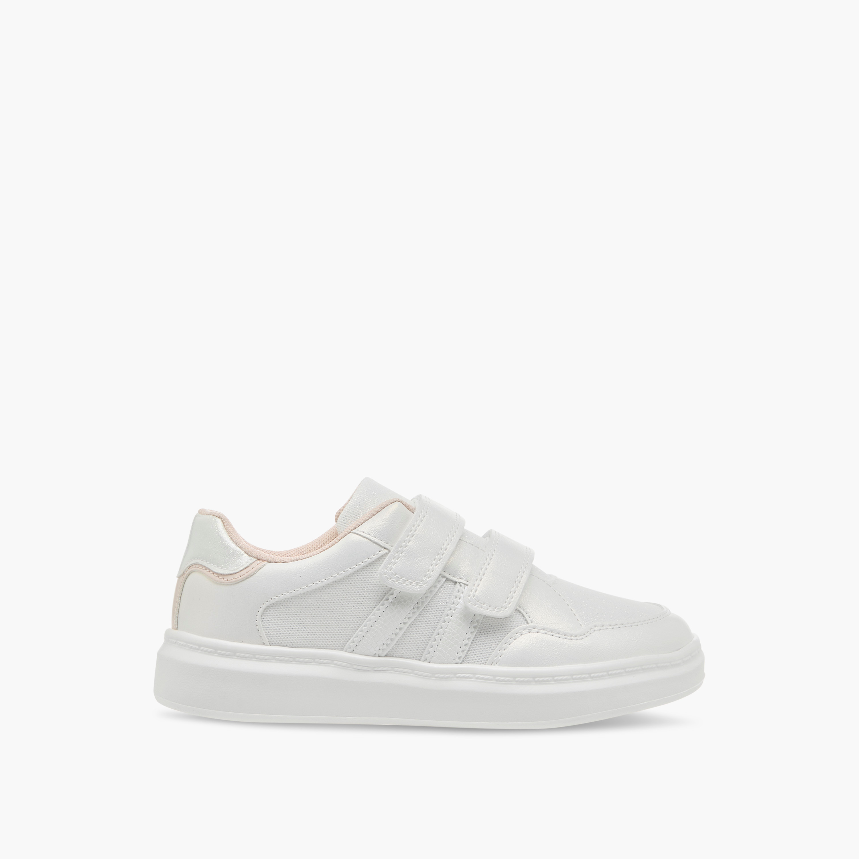 Little Missy Panelled Sneakers with Hook and Loop Closure-girls-shoes-sneakers-image-3