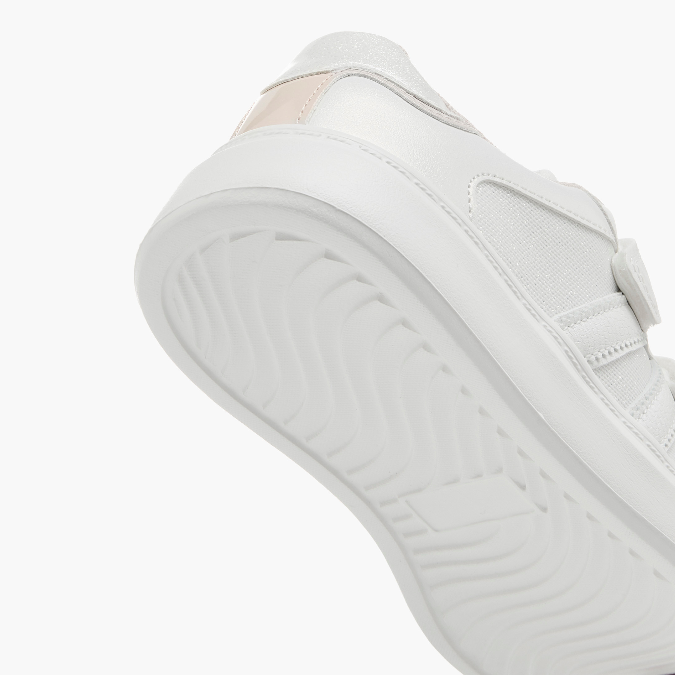 Little Missy Panelled Sneakers with Hook and Loop Closure-girls-shoes-sneakers-image-5