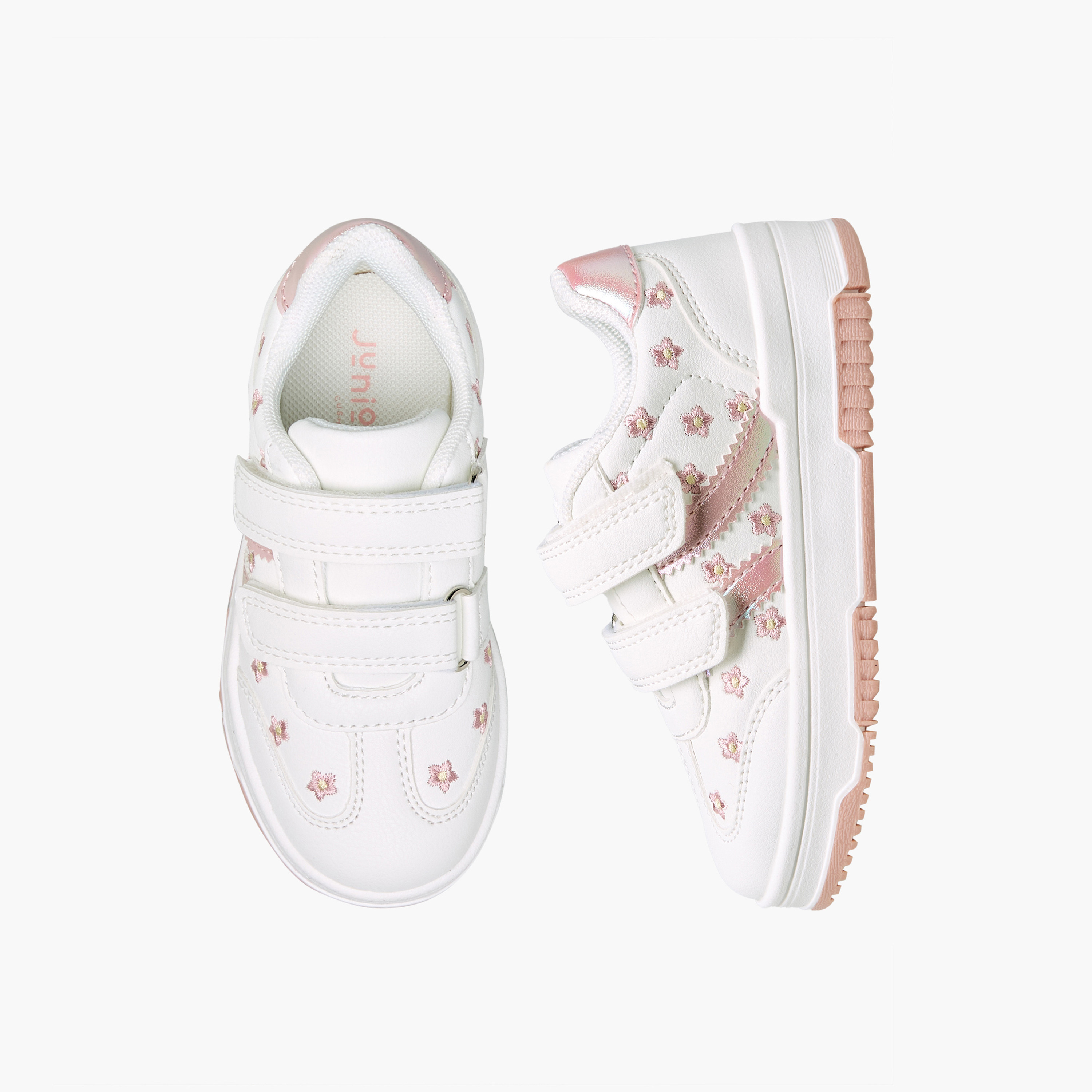 حذاء سنيكرز طول الكاحل بشريط إغلاق لاصق للبنات من جونيورز-girls-shoes-sneakers-image-1
