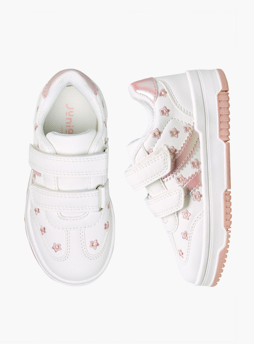 حذاء سنيكرز طول الكاحل بشريط إغلاق لاصق للبنات من جونيورز-girls-shoes-sneakers-image-1