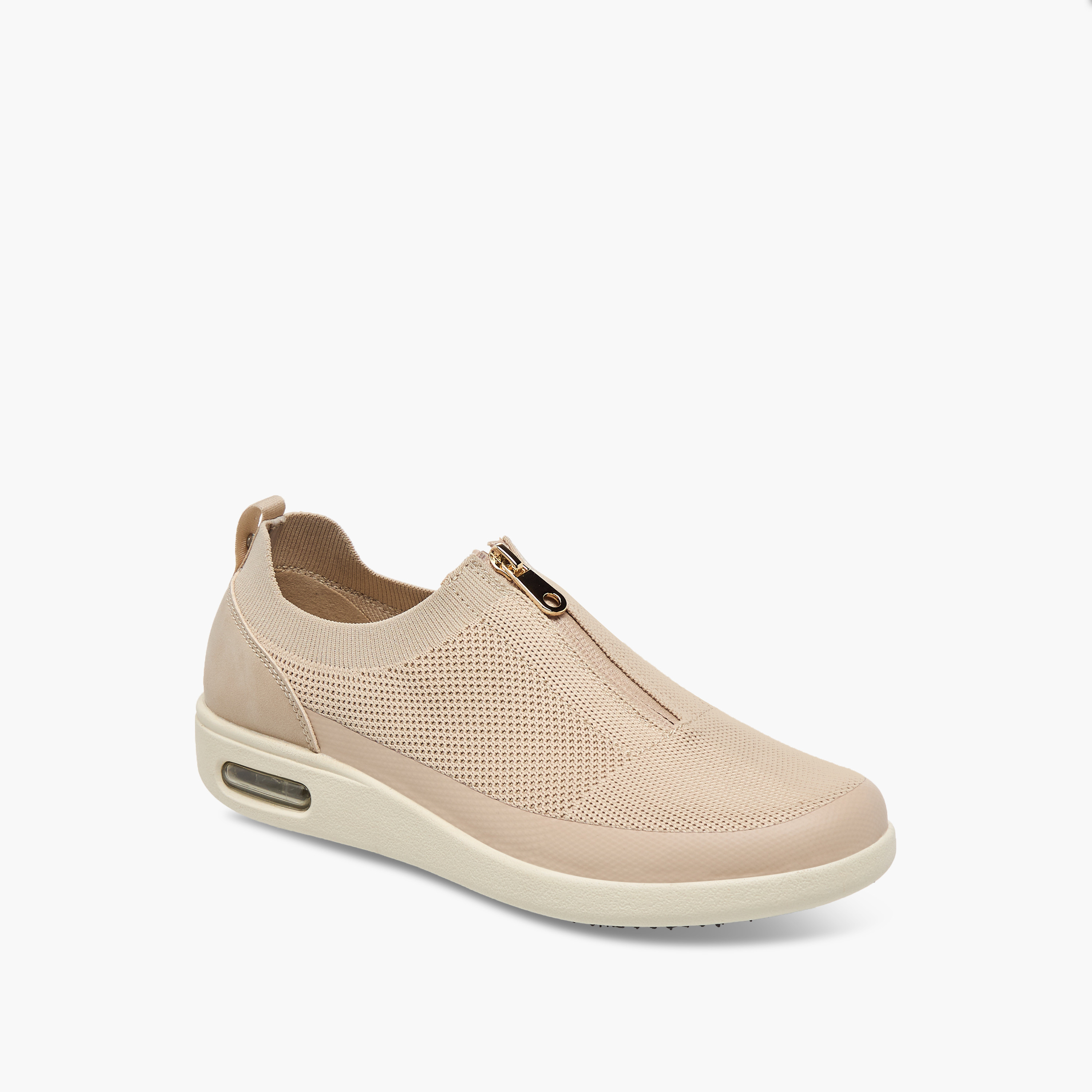 Le Confort Textured Diabetic Sneakers with Zip Closure-women-shoes-sneakers-image-2