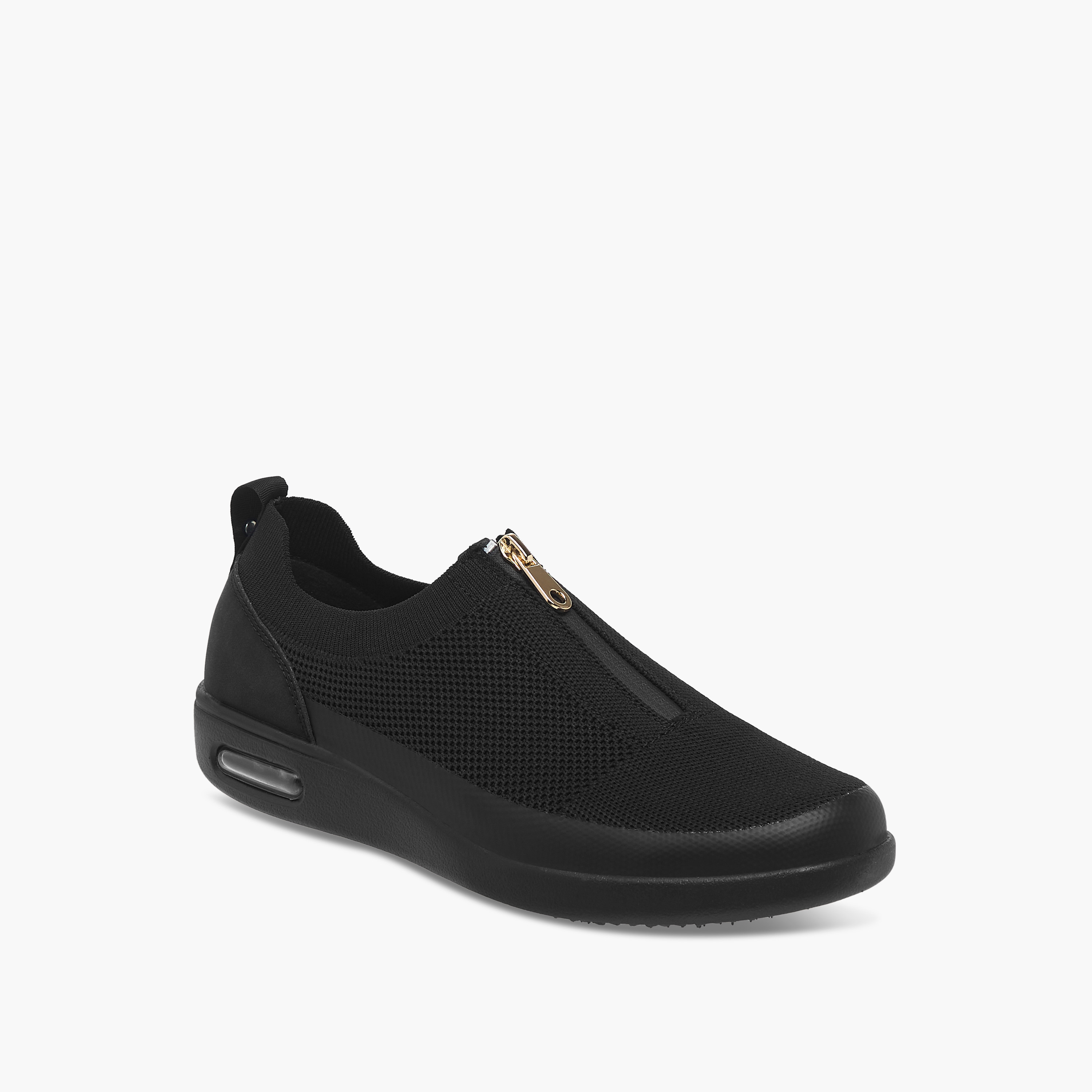 Le Confort Textured Diabetic Sneakers with Zip Closure-women-shoes-sneakers-image-2