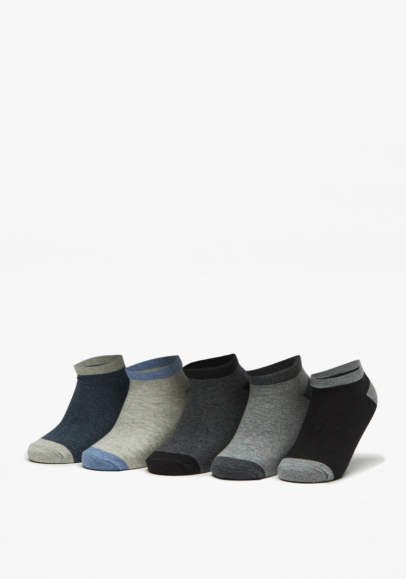 Juniors Panelled Ankle Length Socks - Set of 5-Boy%27s Socks-image-0