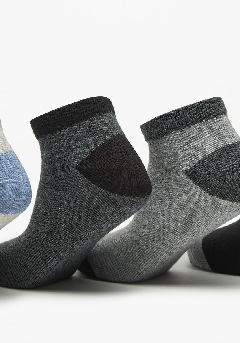 Juniors Panelled Ankle Length Socks - Set of 5-Boy%27s Socks-image-1