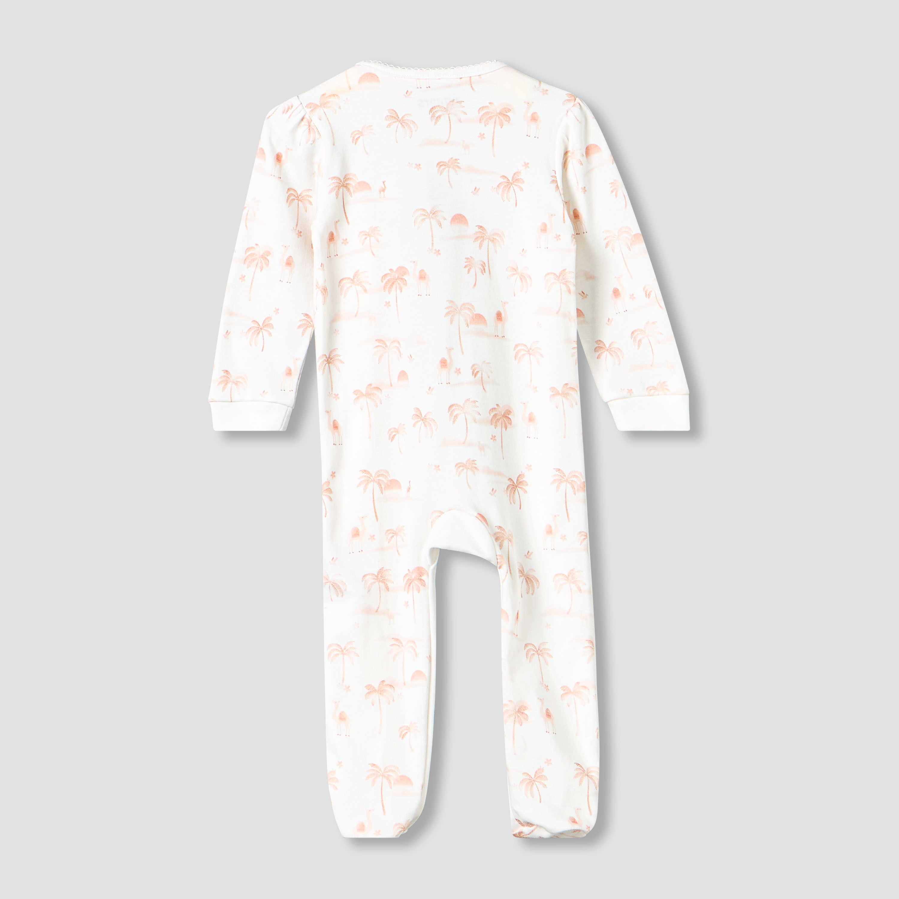 Juniors Cotton V-neck Long Sleeve Sleepsuit with Snap Button Closure-baby-girls-clothing-nightwear-sleepsuits-image-3