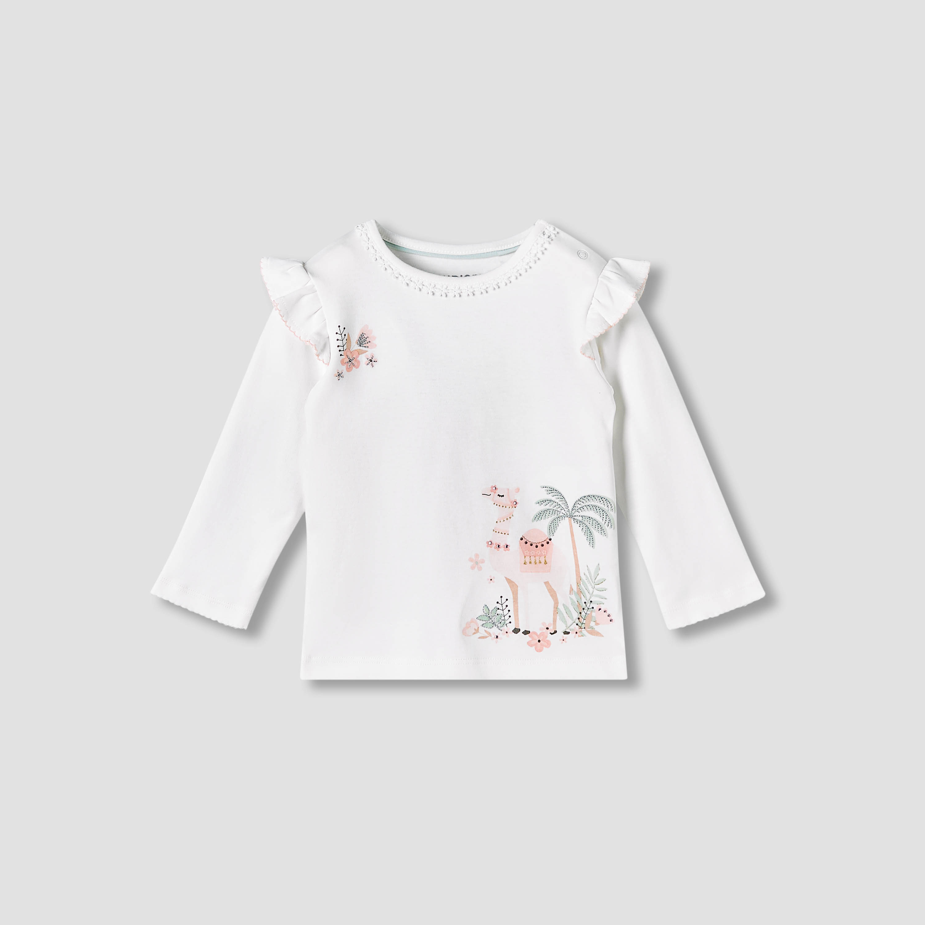 Juniors Cotton Long Sleeves Pyjama Set with Camel Glitter Print-baby-girls-clothing-nightwear-pyjamasets-image-3