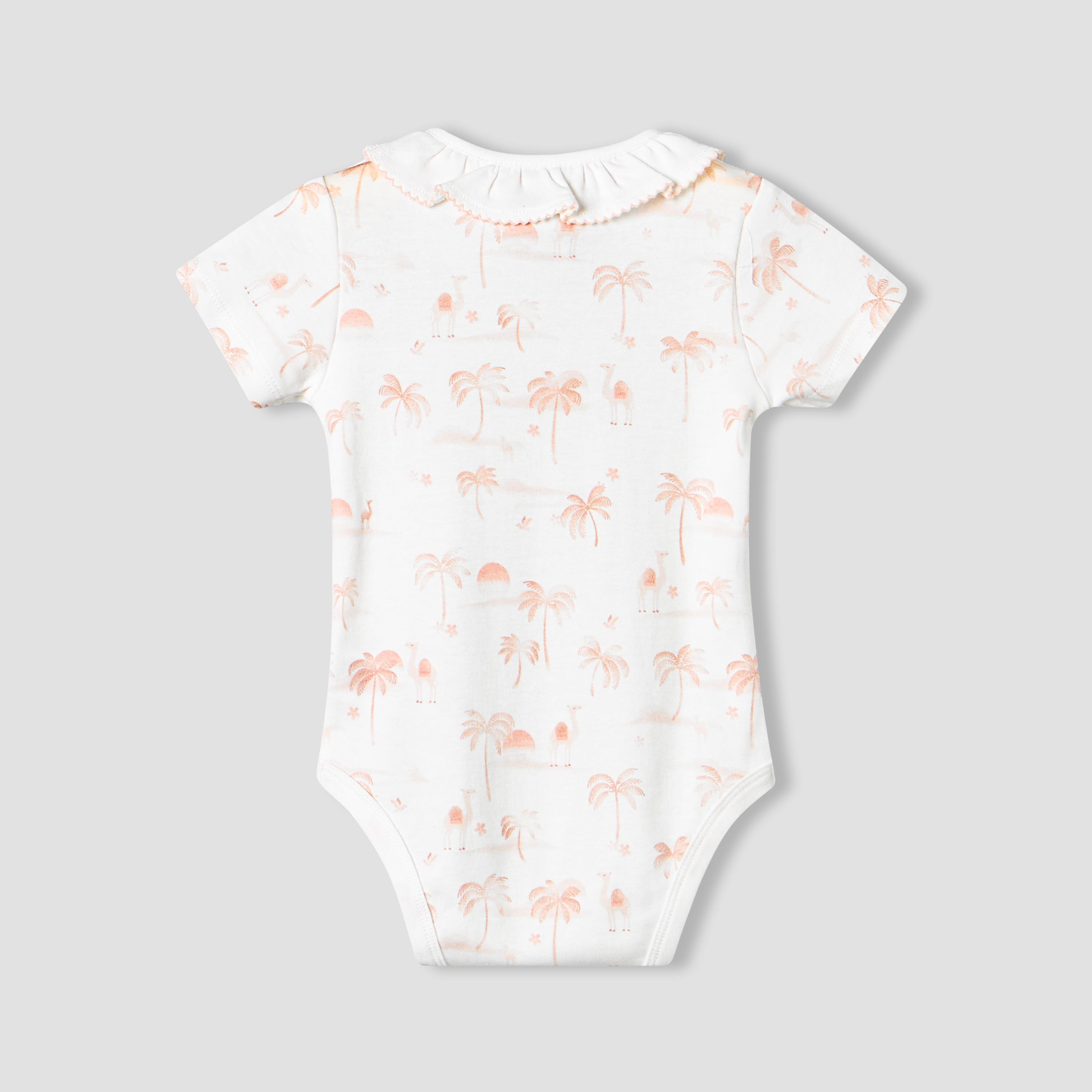 Juniors Cotton Round Neck Short Sleeve Bodysuit with Snap Button Closure-baby-girls-clothing-bodysuits-image-3