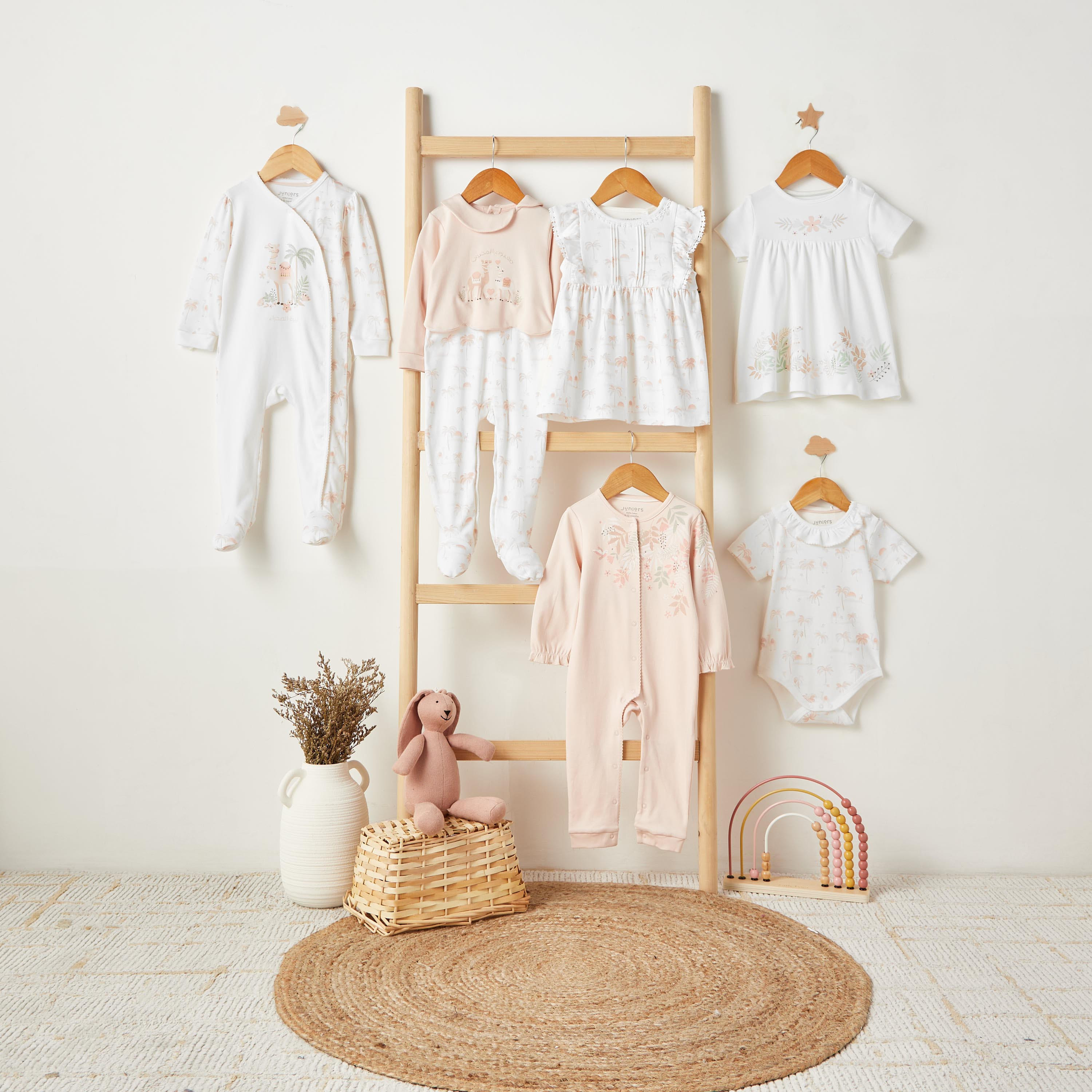 Juniors Cotton Round Neck Short Sleeve Bodysuit with Snap Button Closure-baby-girls-clothing-bodysuits-image-6