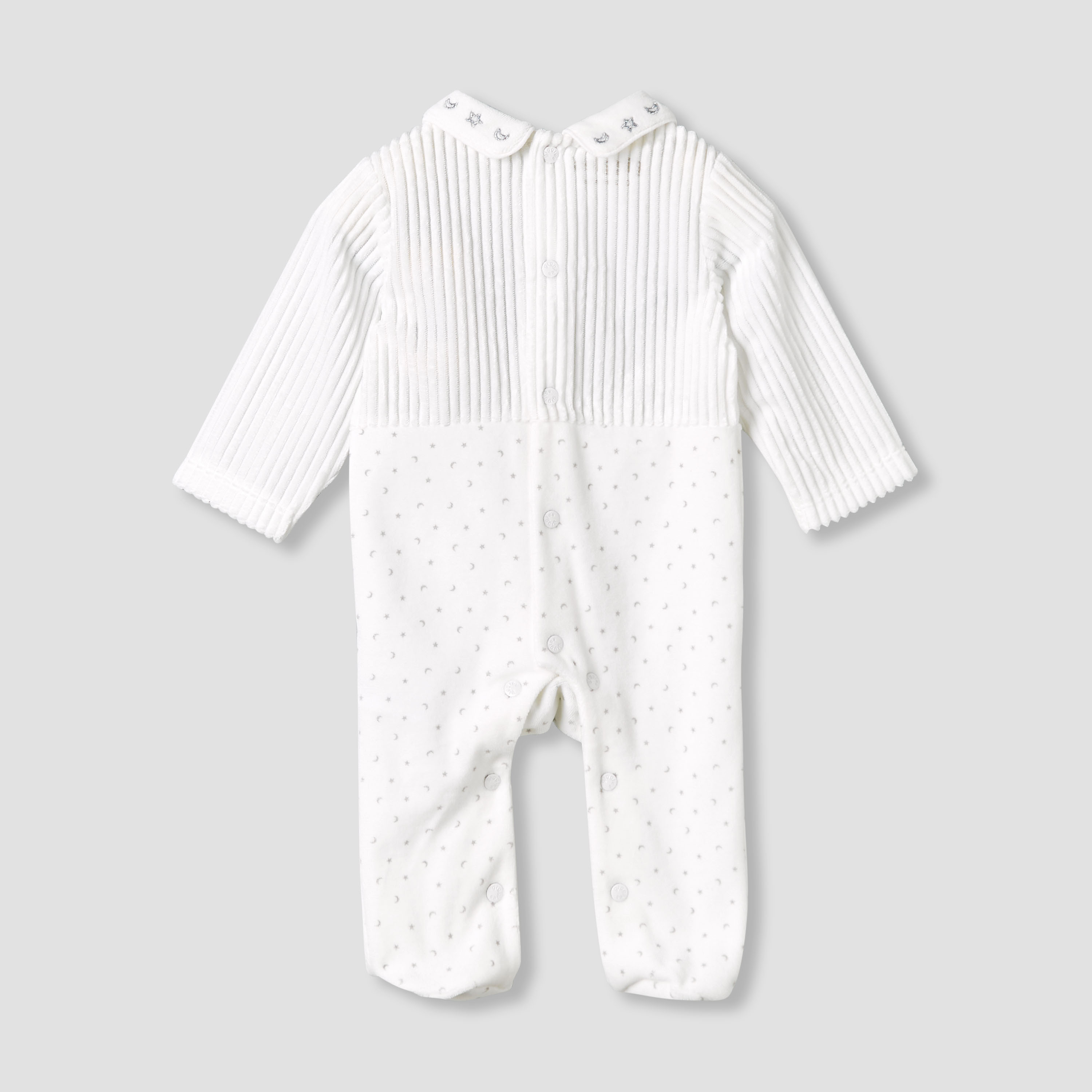 Giggles Peter Pan Collar Long Sleeves Sleepsuit with Star and Moon Embroidery-baby-boys-clothing-nightwear-sleepsuits-image-3