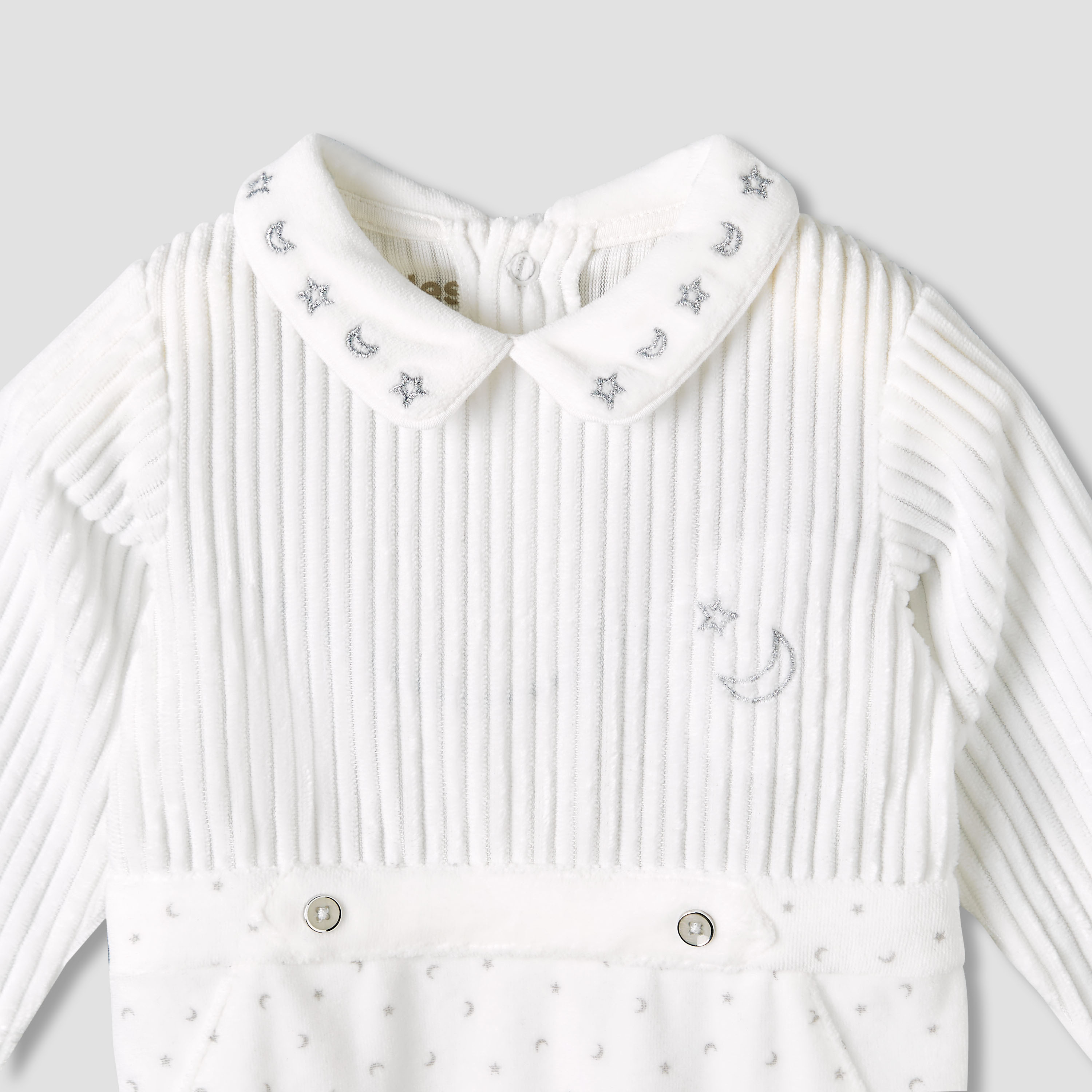 Giggles Peter Pan Collar Long Sleeves Sleepsuit with Star and Moon Embroidery-baby-boys-clothing-nightwear-sleepsuits-image-4