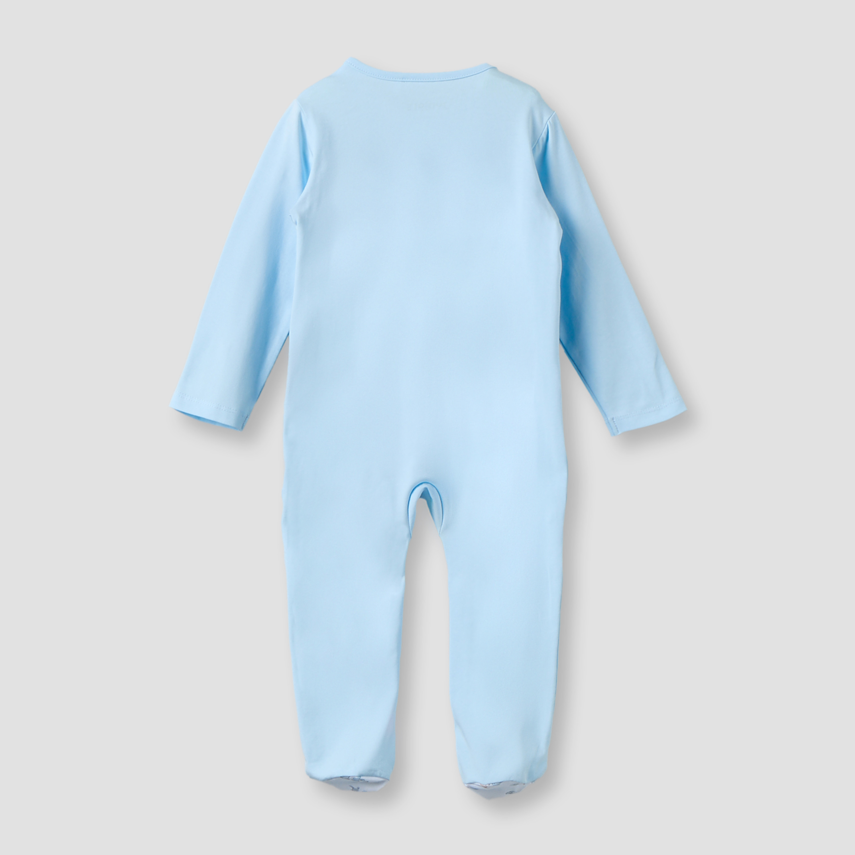 Juniors Cotton Round Neck Long Sleeves Sleepsuit with Snap Button Closure-baby-boys-clothing-nightwear-sleepsuits-image-3
