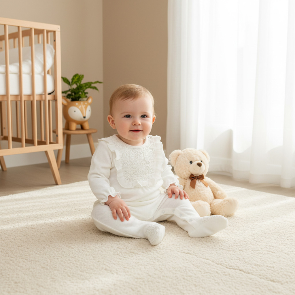 Giggles Lace Accent Closed Feet Sleepsuit with Long Sleeves-baby-girls-clothing-nightwear-sleepsuits-image-7
