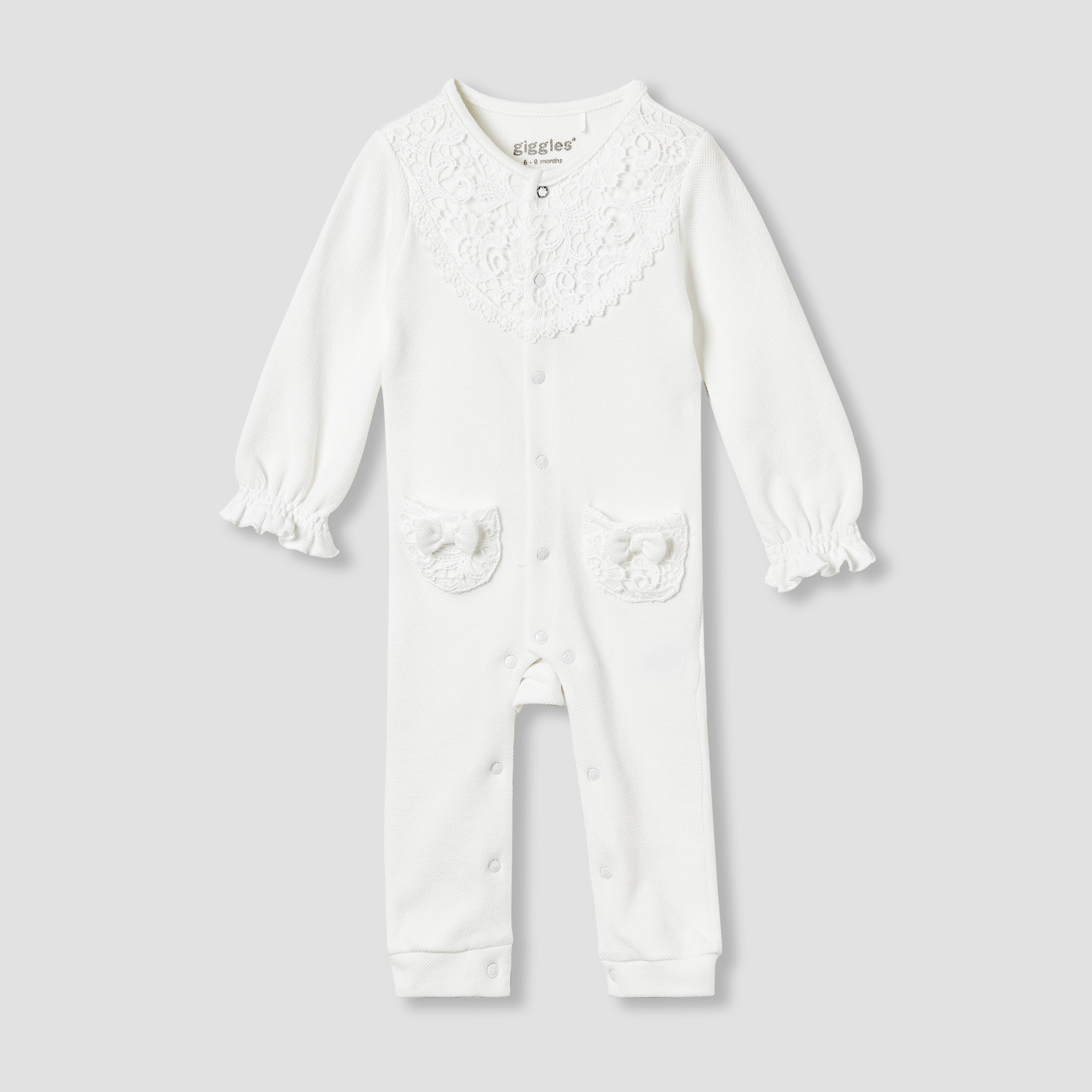 Giggles Lace Panel Sleepsuit with Long Sleeves-baby-girls-clothing-nightwear-sleepsuits-image-1