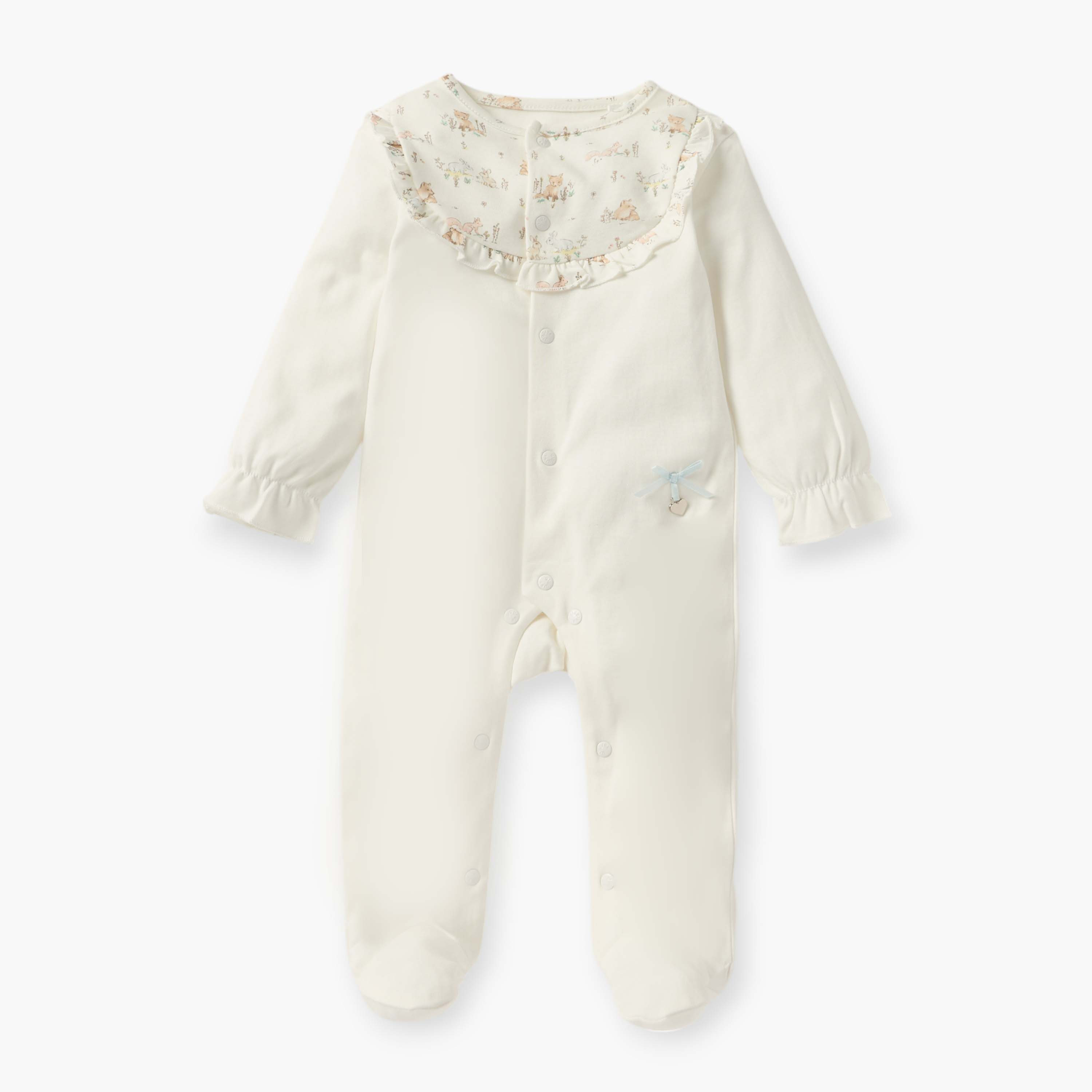 Giggles Printed Closed Feet Sleepsuit with Long Sleeves-baby-girls-clothing-nightwear-sleepsuits-image-1