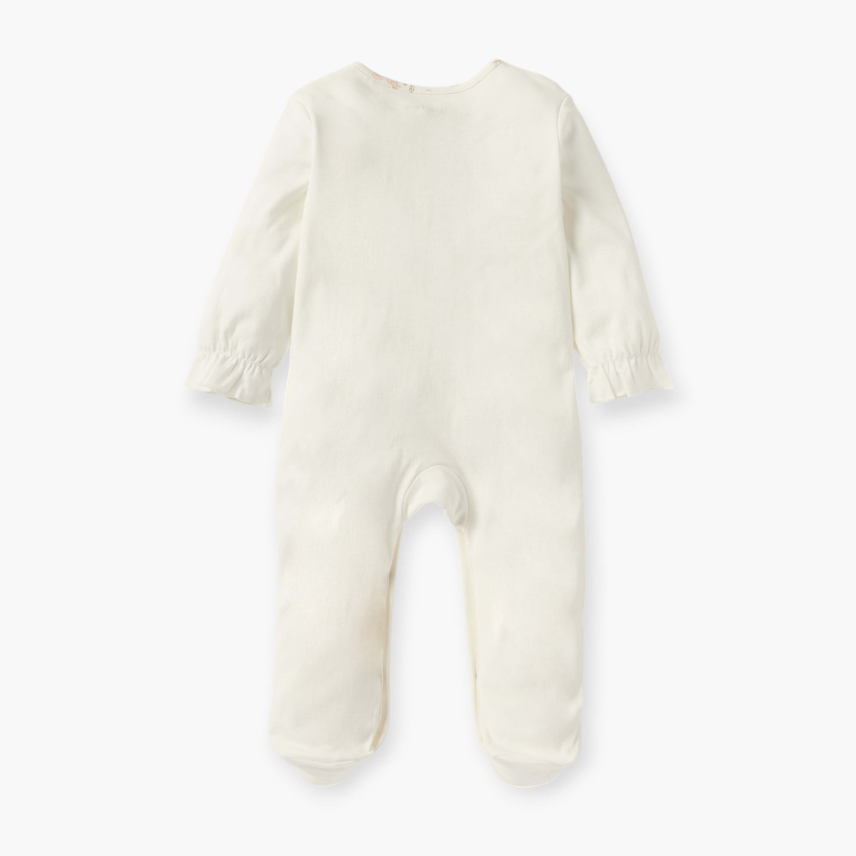 Giggles Printed Closed Feet Sleepsuit with Long Sleeves-baby-girls-clothing-nightwear-sleepsuits-image-2