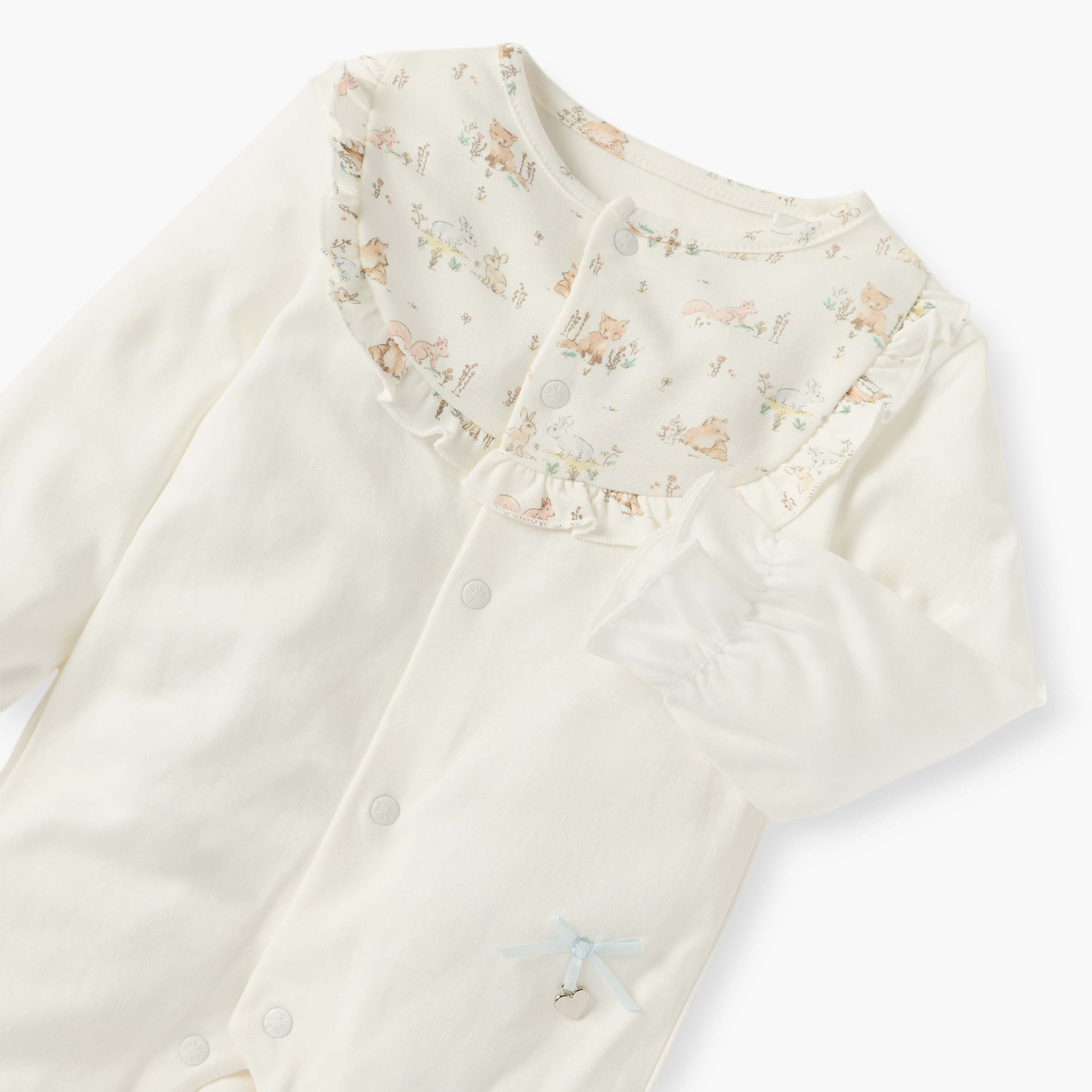 Giggles Printed Closed Feet Sleepsuit with Long Sleeves-baby-girls-clothing-nightwear-sleepsuits-image-3