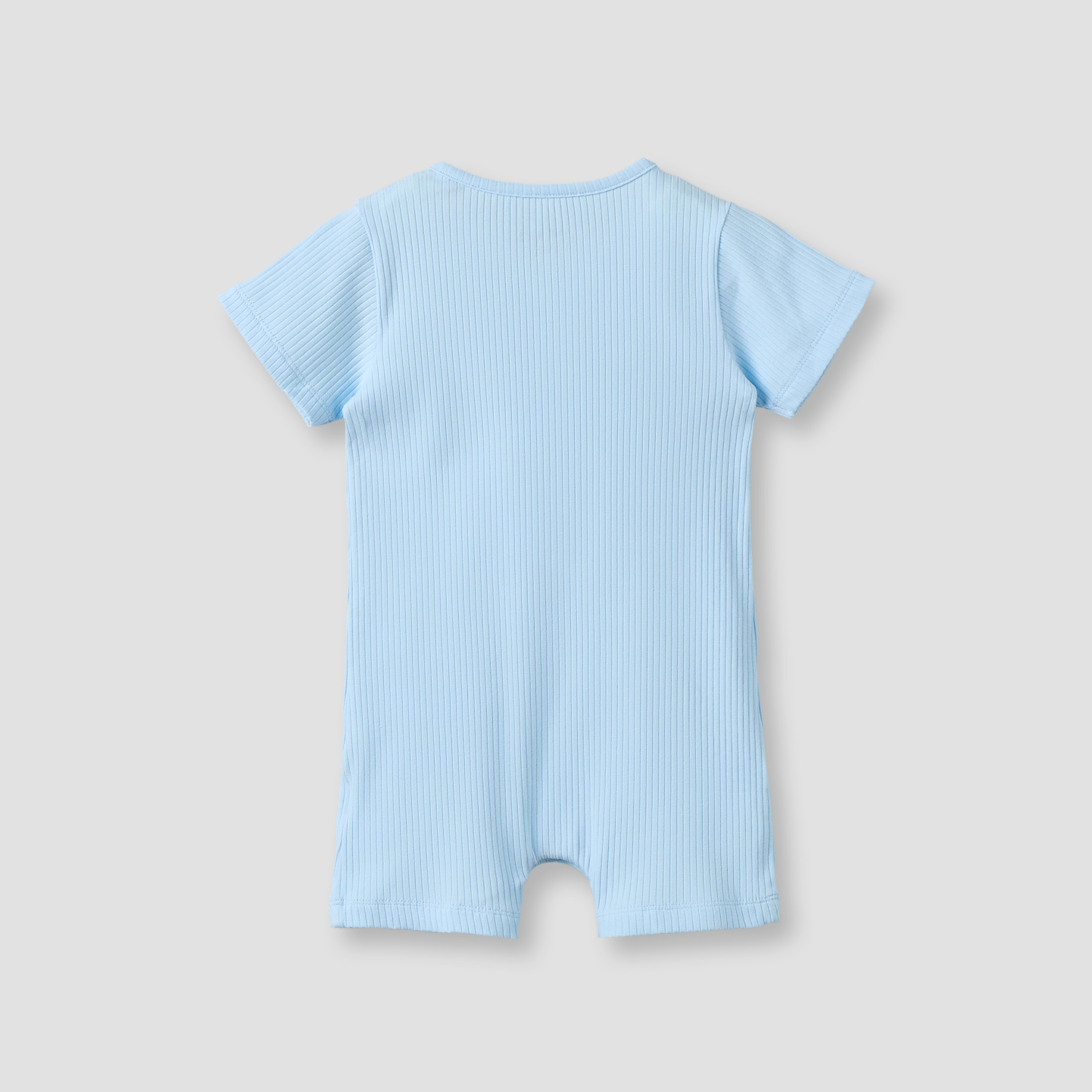 Juniors Round Neck Short Sleeves Romper with Snap Button Closure-baby-boys-clothing-rompers-image-3
