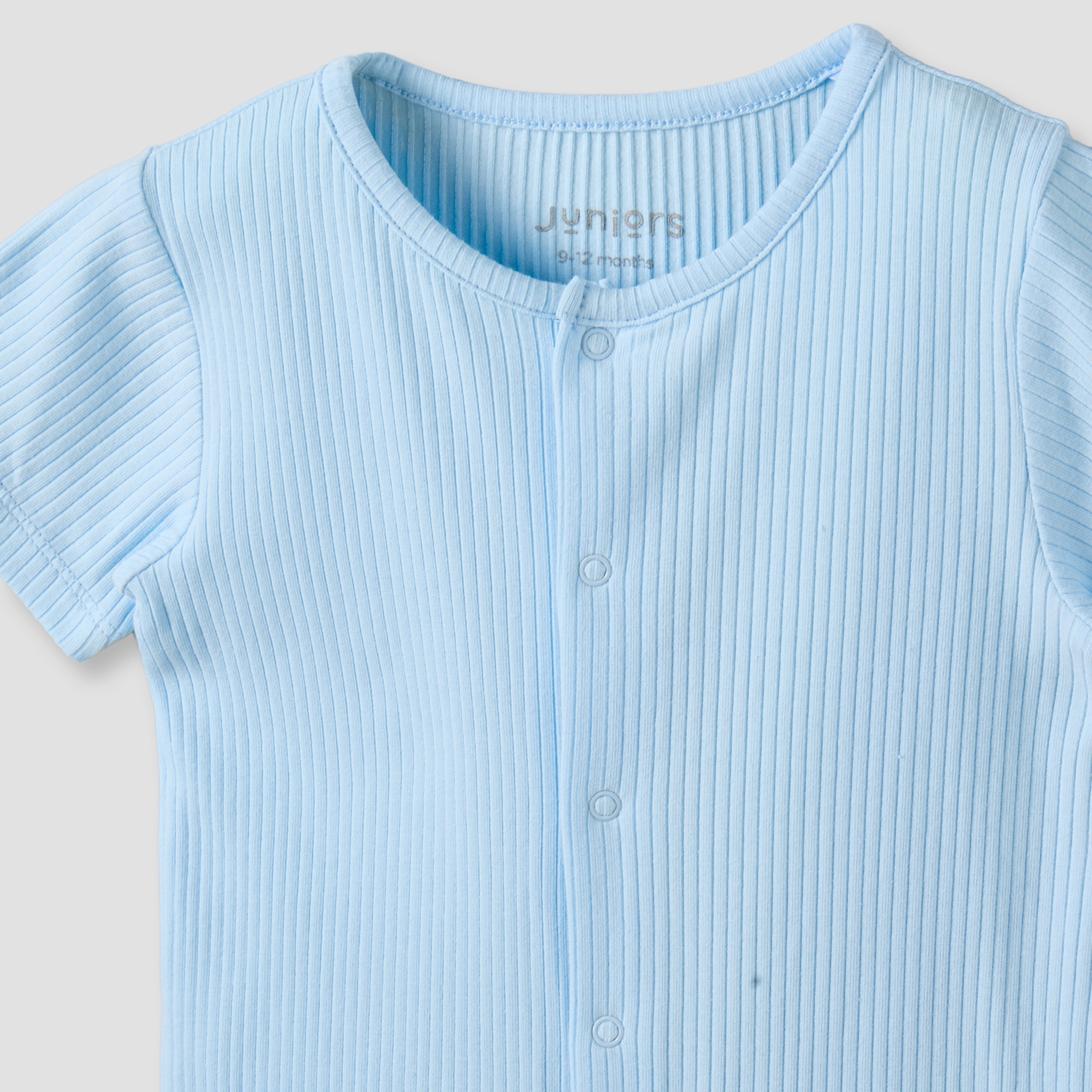 Juniors Round Neck Short Sleeves Romper with Snap Button Closure-baby-boys-clothing-rompers-image-4